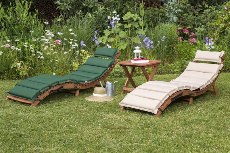 Merxx 5tlg. Ipanema Liegen Set grün/beige | 04033662993423