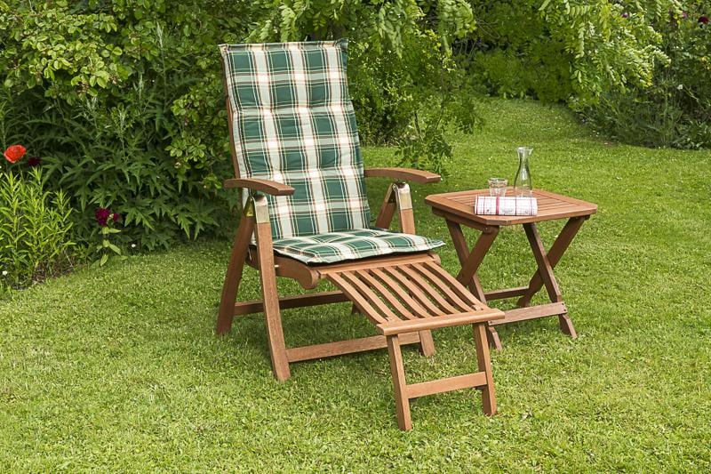 Merxx Comodoro Klappsessel mit Fu&szlig;teil und Klapphocker und Wendekissen - Bild 1