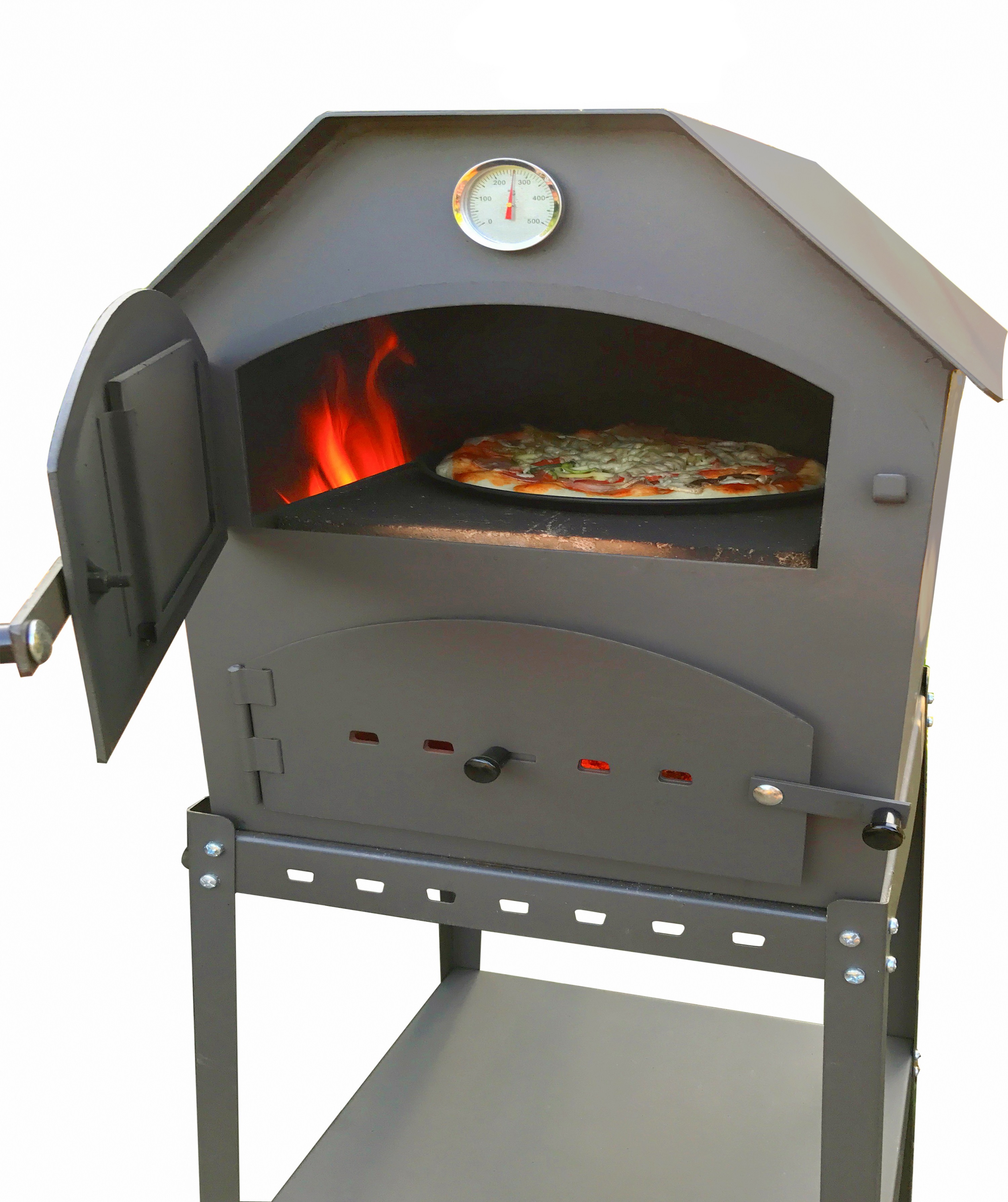 acerto&reg; Profi Pizzaofen f&uuml;r den Garten - 64x63x68 cm mit Gestell - Bild 1