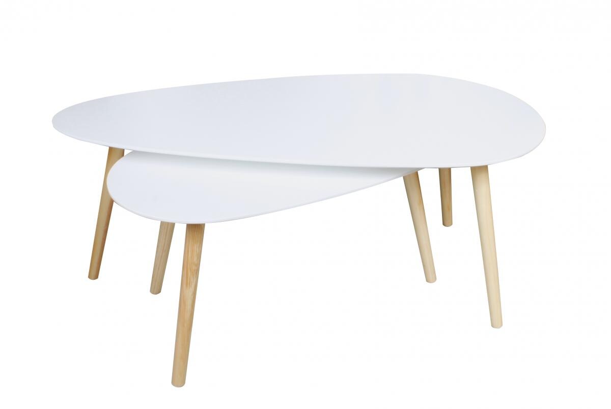 HappyHome Couchtisch-Set HWC01-WEI wei&szlig; - Bild 1