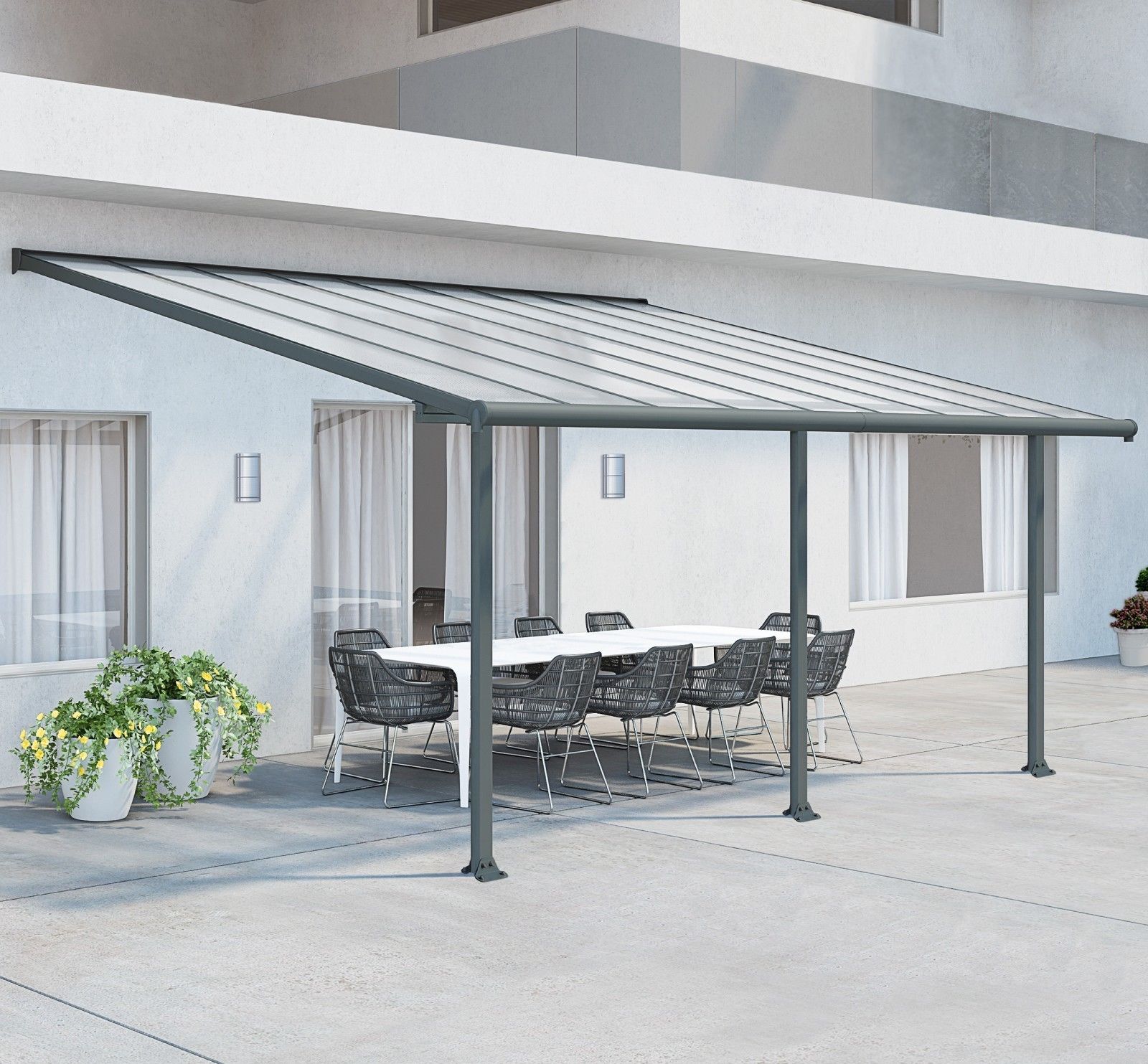 Palram - Canopia Olympia Terrassen&uuml;berdachung anthrazit 739x295x305cm - Bild 1