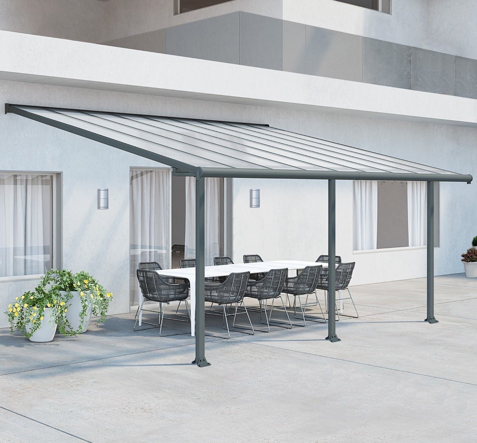 Palram - Canopia Olympia Terrassenüberdachung anthrazit 739x295x305cm