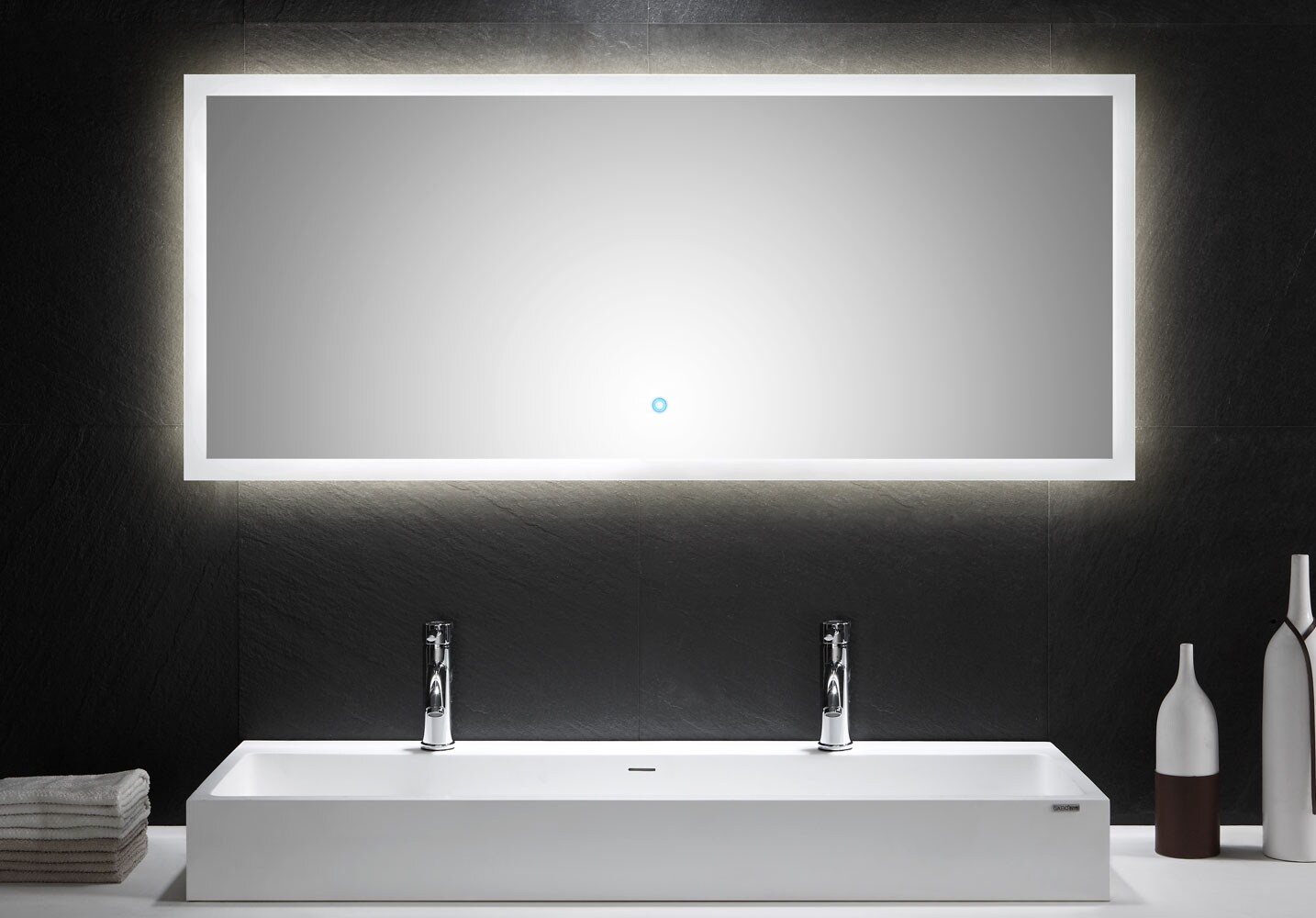 Posseik LED Spiegel 140x60 cm mit Touch Bedienung