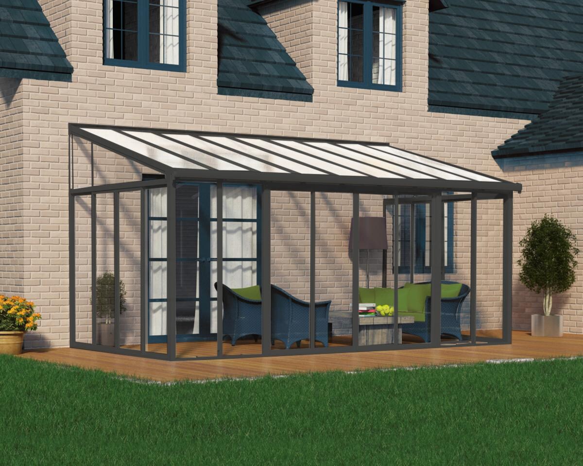 Palram – Canopia SanRemo Wintergarten, anthrazit in cm 546x295x310 (LxBxH) | 07290108133493