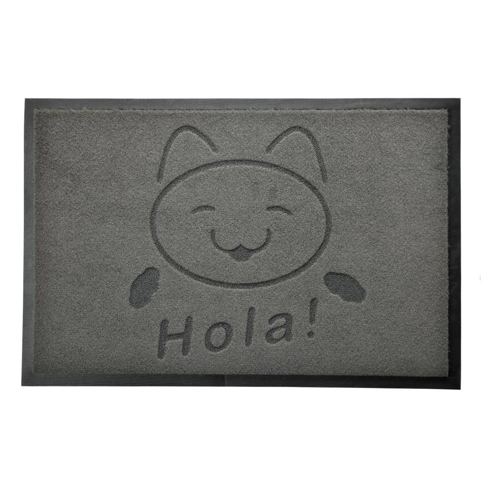 acerto&reg; Premium Fu&szlig;matte Schmutzfangmatte CAT HOLA grau 40x60cm - Bild 1