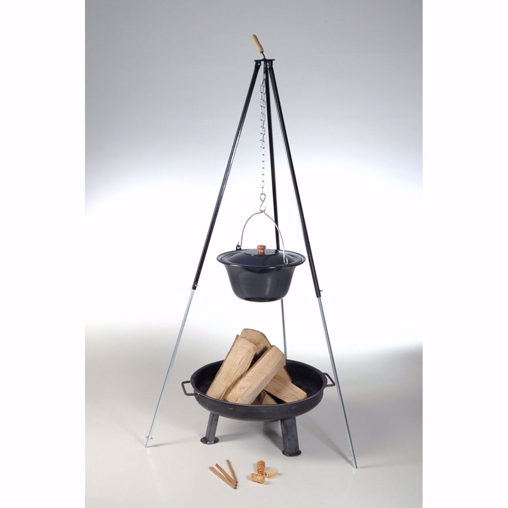 Ungarischer Gulaschkessel 30L Dreibein Gestell 180cm Feuerschale 80cm - Bild 1