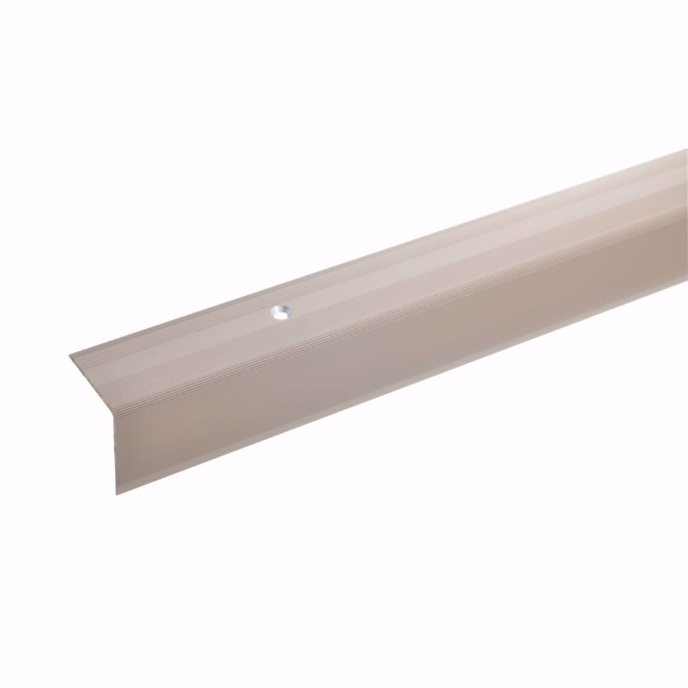 acerto&reg; Alu Treppenwinkel-Profil 100cm 32x30mm bronze hell gebohrt - Bild 1