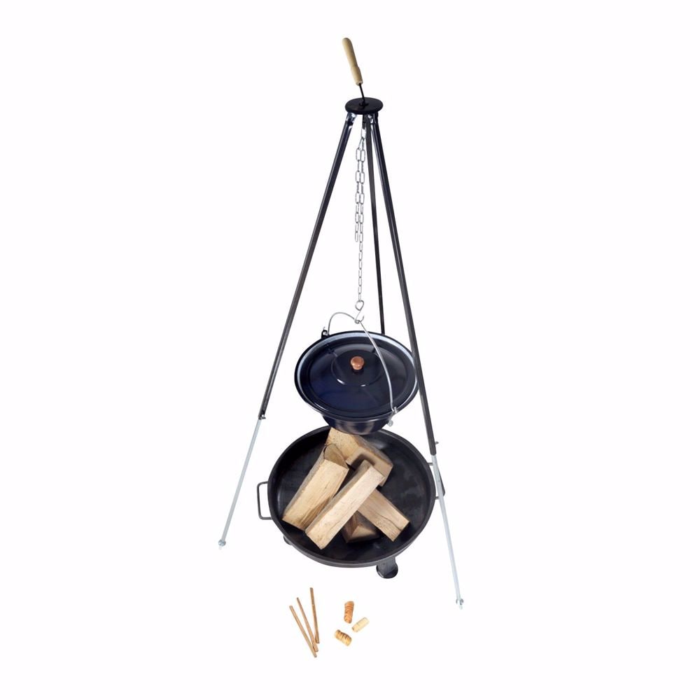 Gulaschkessel 30L Dreibein-Gestell 180cm Feuerschale 55cm - Bild 1