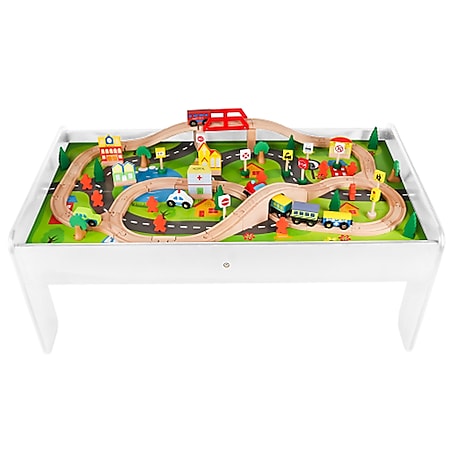 Coemo Spieltisch mit Holzeisenbahn Multifunktionstisch für Kinder - Bild 1