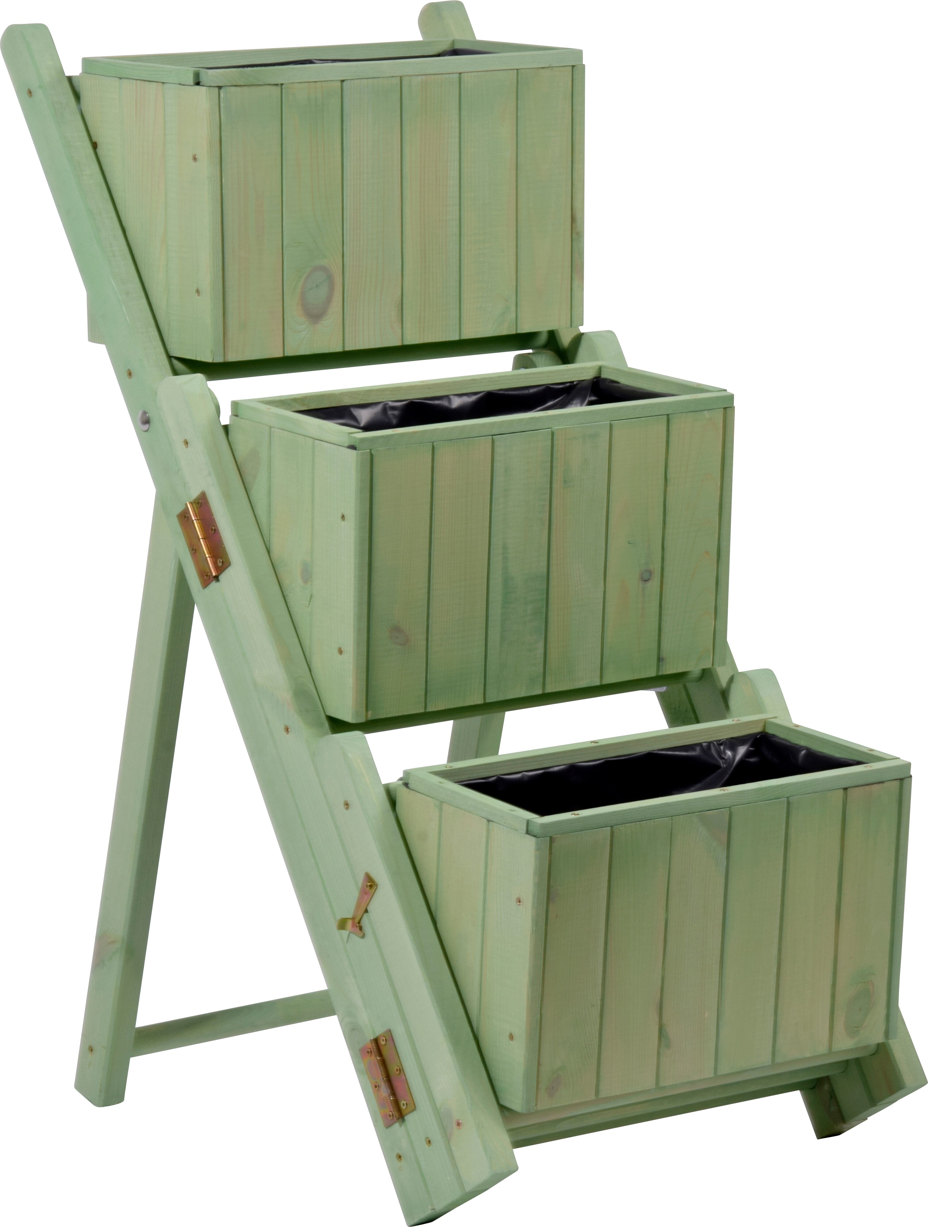 dobar Ausklappbare Pflanztreppe mit 3 Pflanzk&auml;sten mintgr&uuml;n - Bild 1
