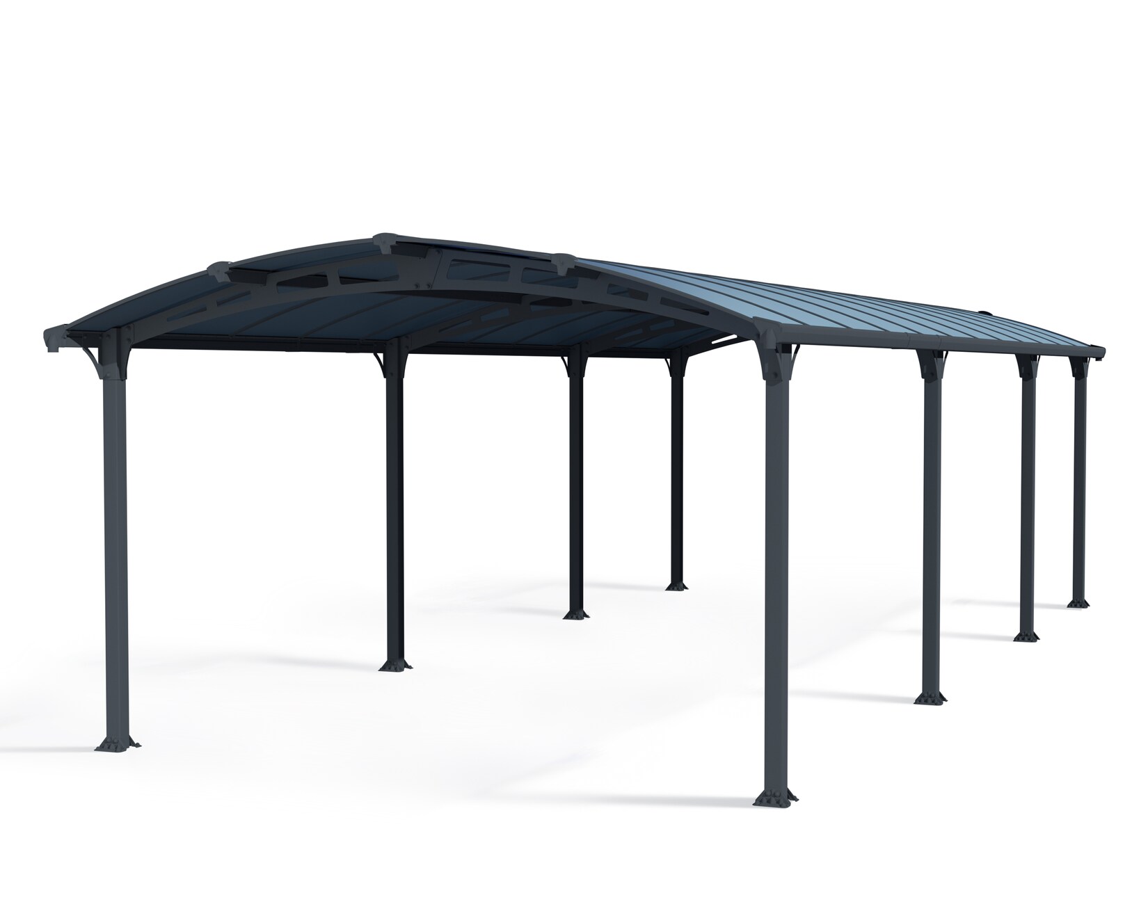 Canopia Arcadia Carport aus Aluminium 3,6 x 8,6 m in Grau