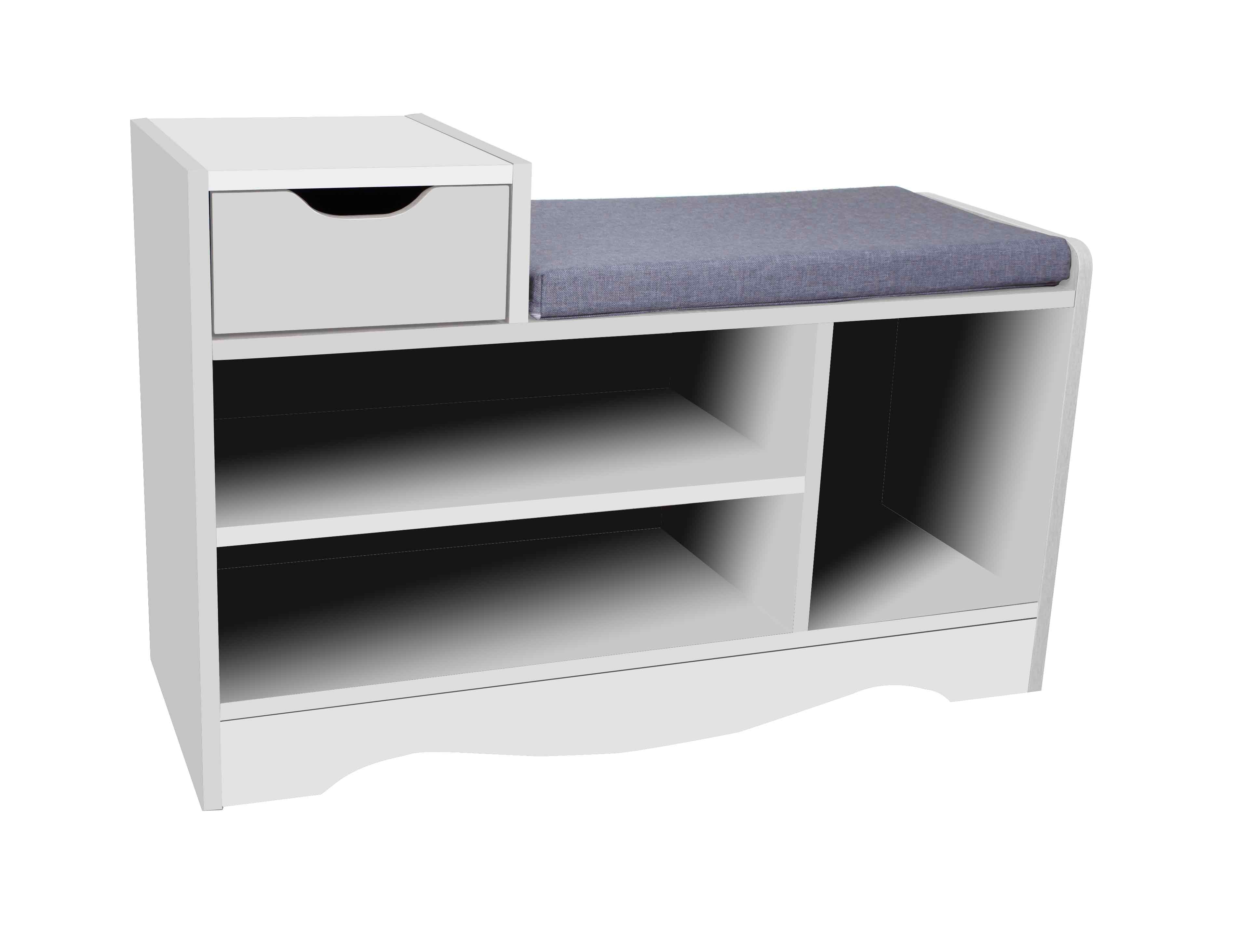 Happy Home Schuhschrank HFH06-WEI Schuhbank Flurbank mit Polster Schuhm&ouml;bel - Bild 1