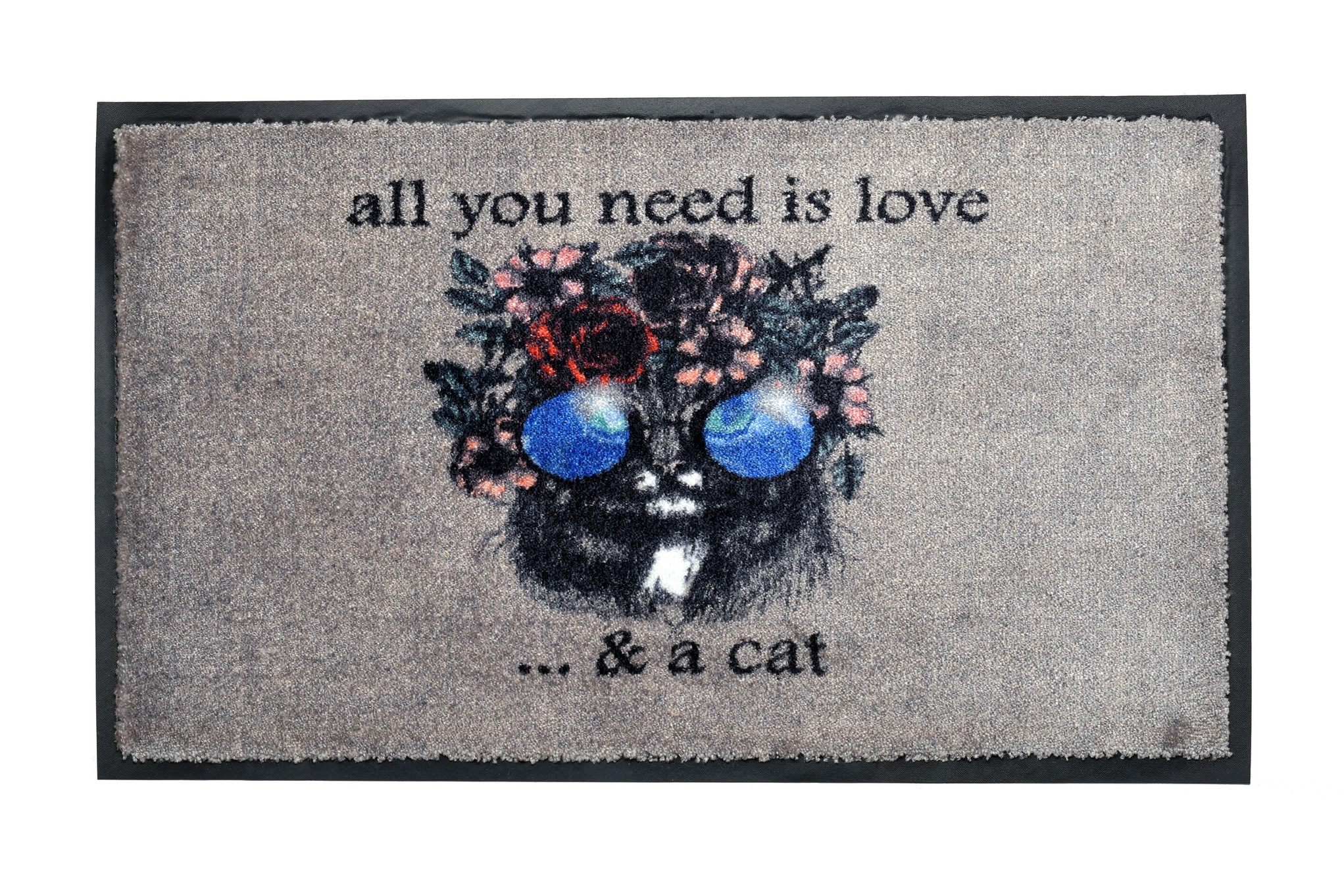 acerto Premium Fu&szlig;matte Schmutzfangmatte HIPPY CAT 45x75cm - Bild 1