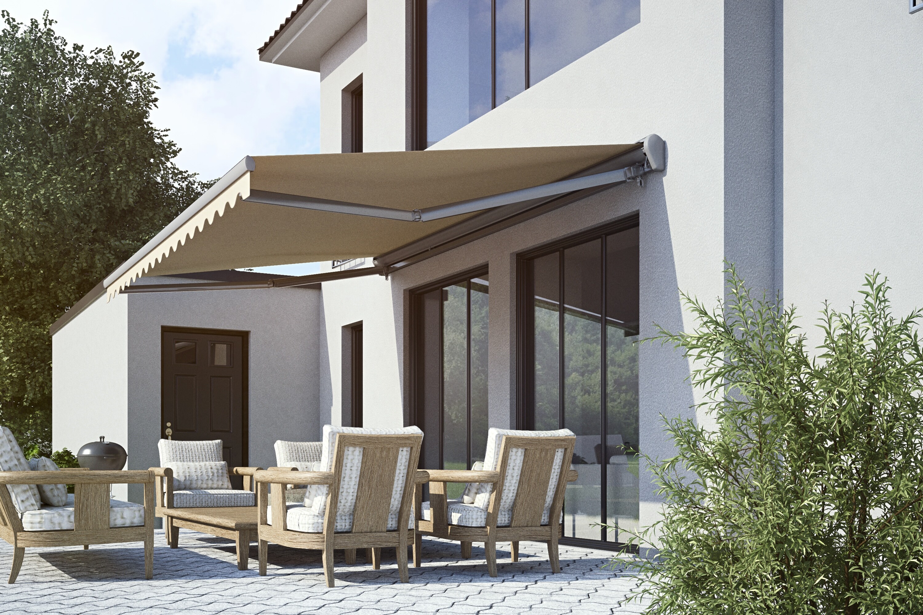 Spettmann Halbkassette SUN LED anthrazit 300x200cm Khaki rechts - Bild 1