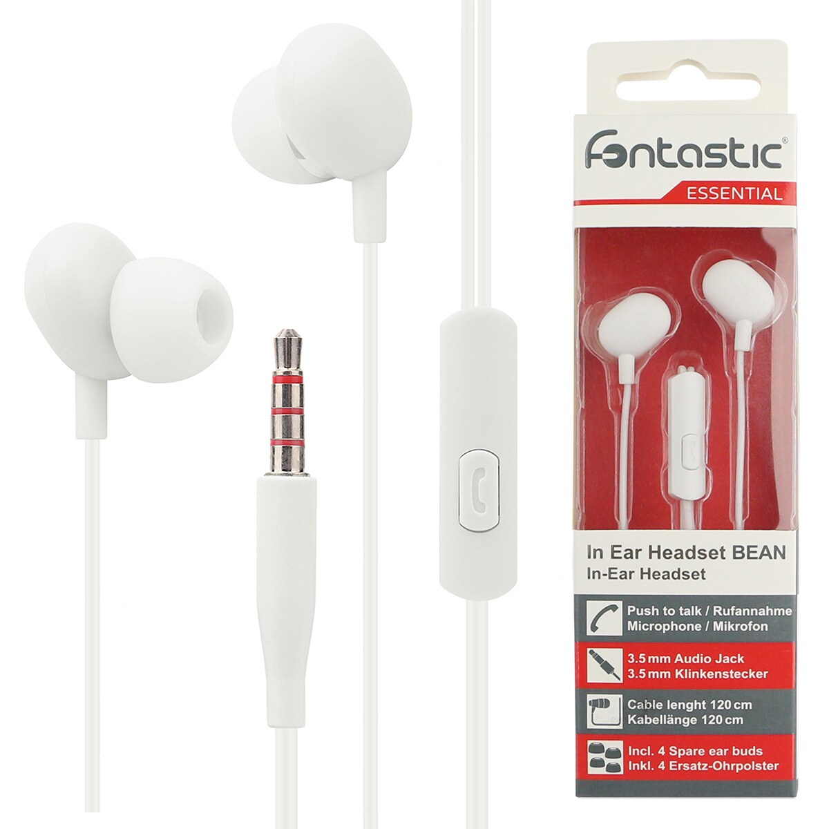 Fontastic In-Ear Headset "Beans" Wei&szlig; - Bild 1