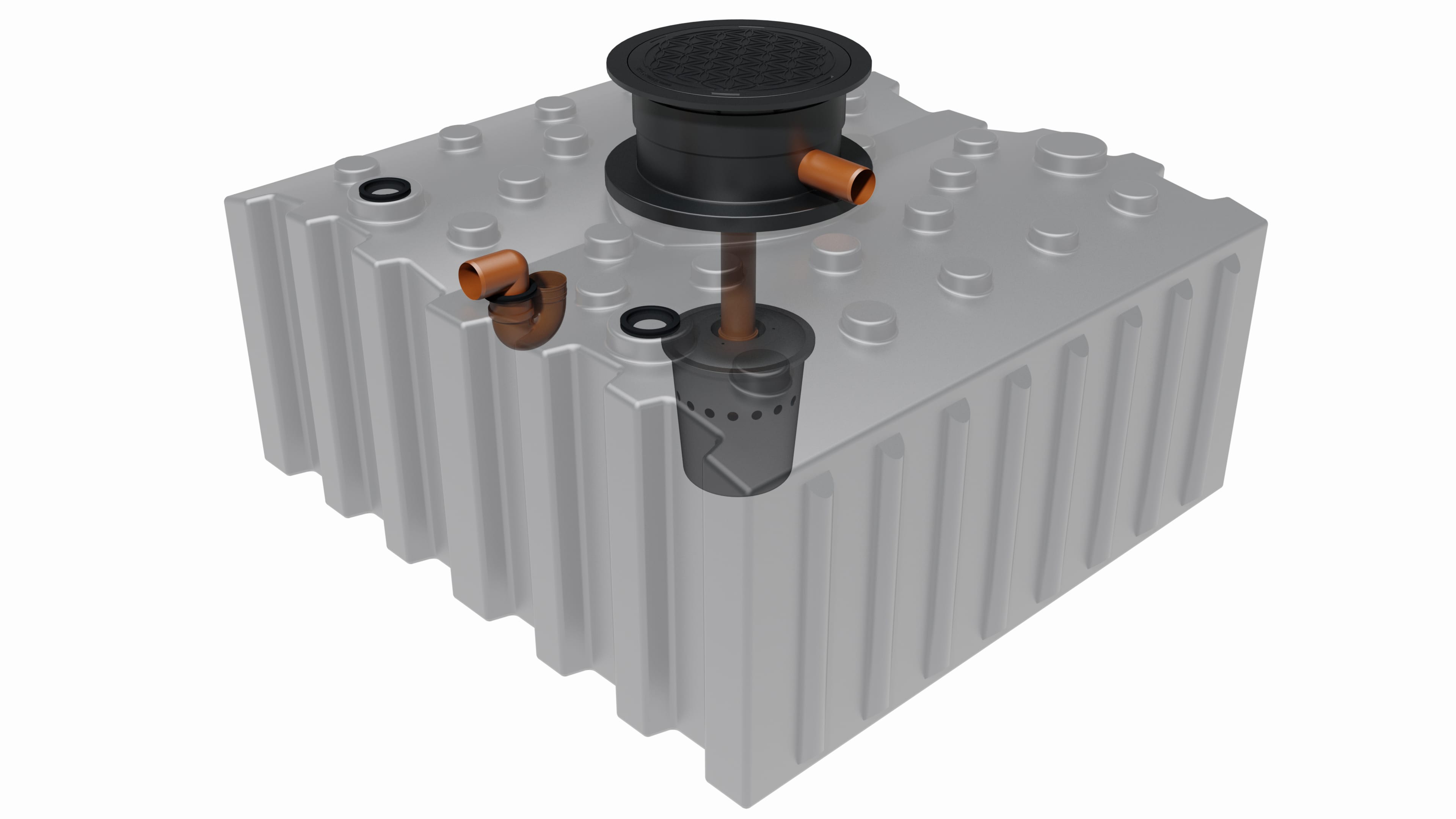 GreenLife Regenwasser-Flachtank 5.000 l mit Biovitor Regenwassertank Bodentank - Bild 1