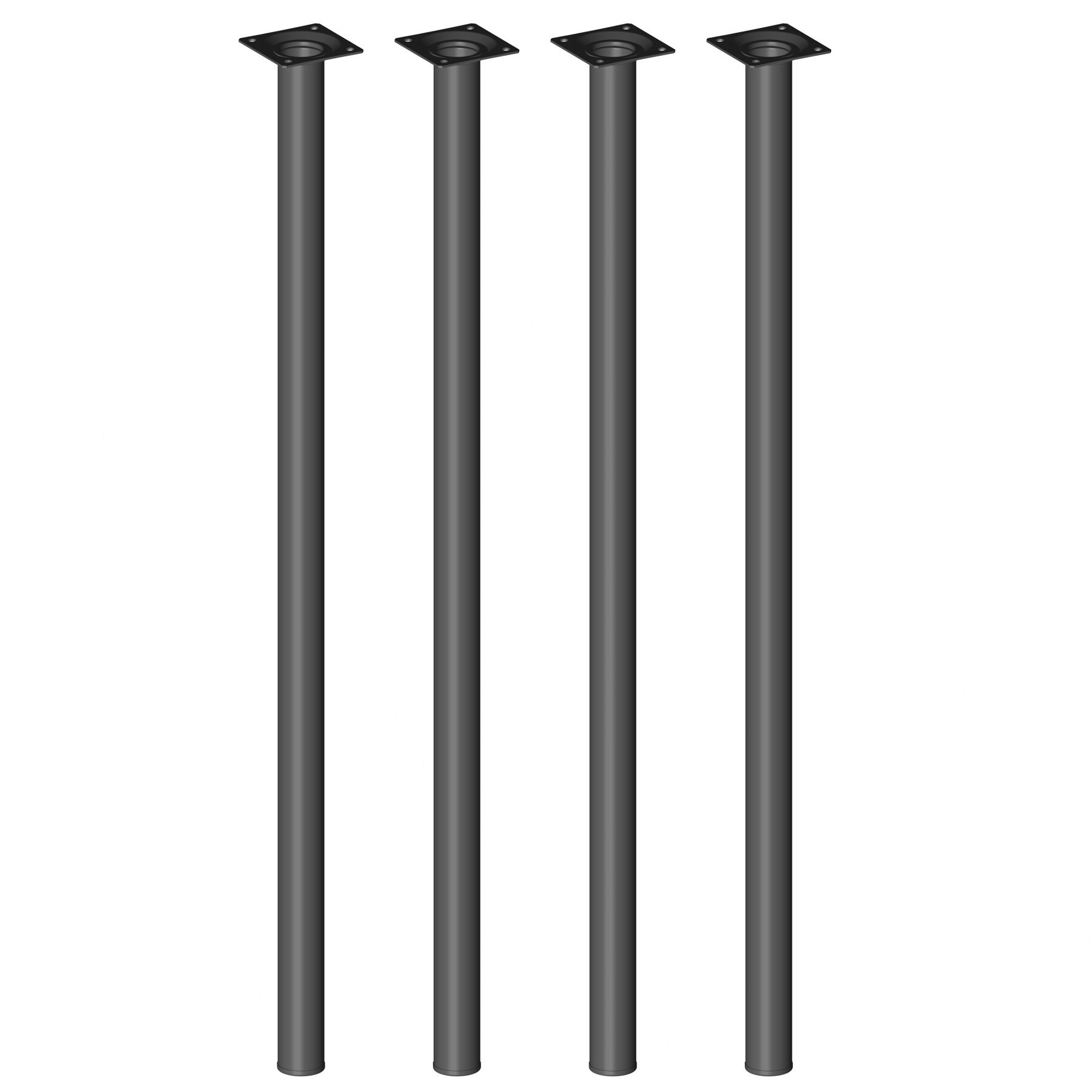 Element System M&ouml;belf&uuml;&szlig;e 4er-Set BURGUND Tischbeine Tischgestell &Oslash;30 schwarz - Bild 1