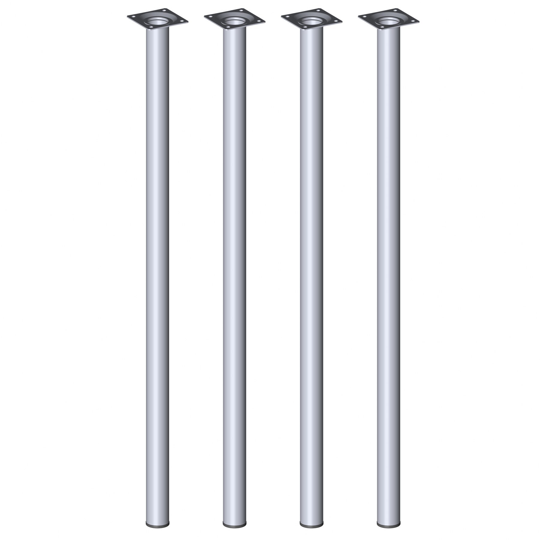 Element System M&ouml;belf&uuml;&szlig;e 4er-Set BURGUND Tischbeine Tischgestell &Oslash;30 Chrom - Bild 1