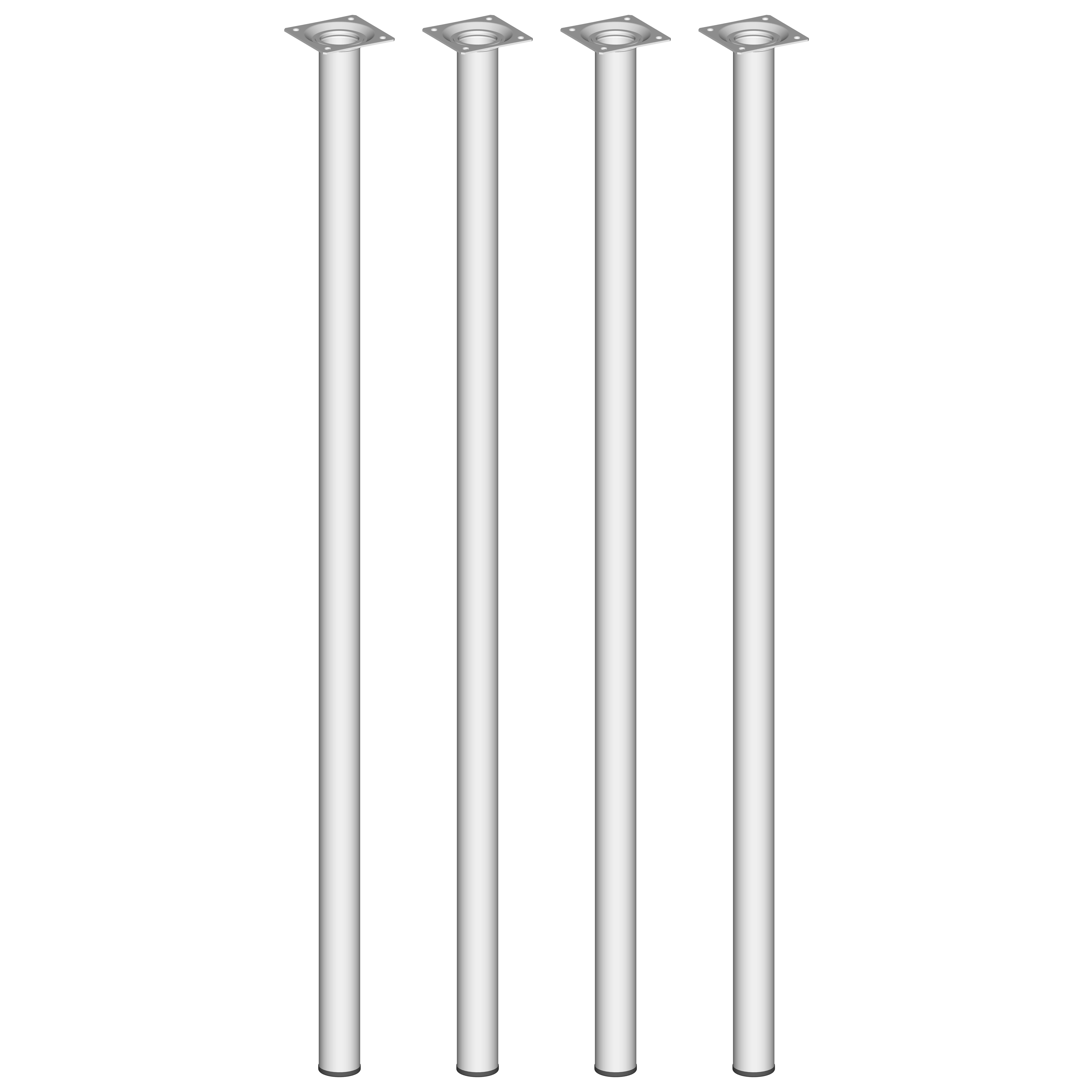 Element System M&ouml;belf&uuml;&szlig;e 4er-Set BURGUND Tischbeine Tischgestell &Oslash; 30 wei&szlig; - Bild 1