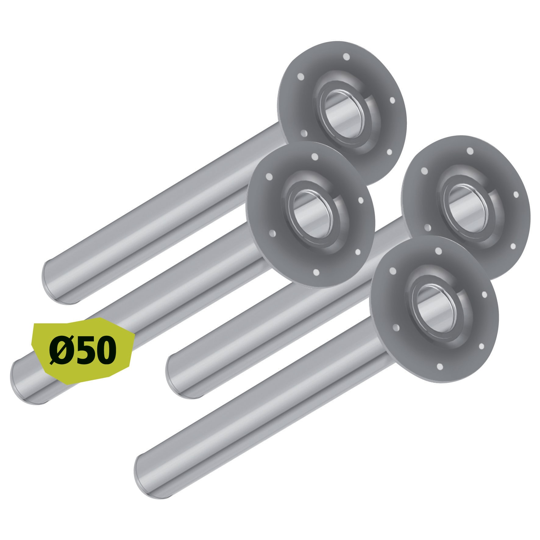 Element System M&ouml;belf&uuml;&szlig;e 4er-Set &Oslash;50 Aluminium Tischbeine Tischgestell - Bild 1