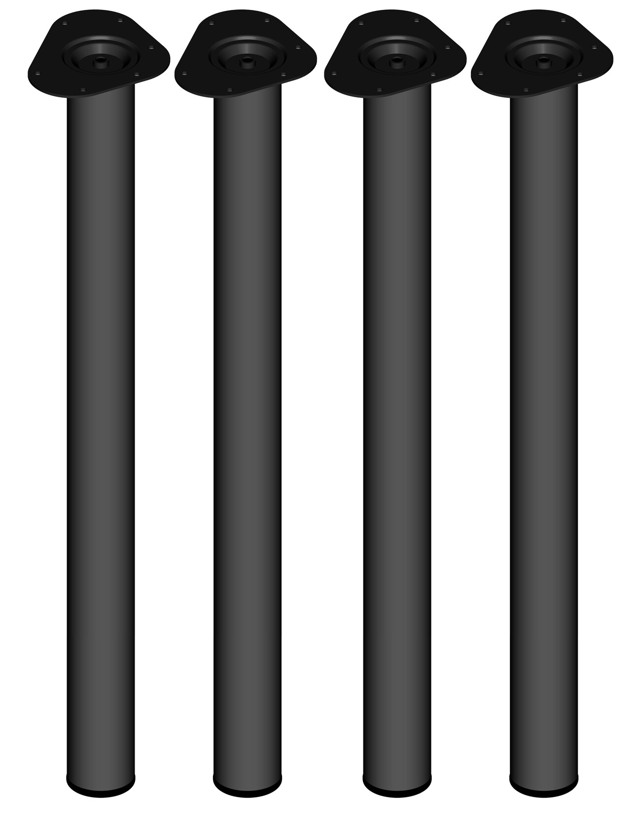 Element System Tischbeine 4er-Set TOSKANA Tischbeine Tischgestell Ø60 schwarz L700mm | 04006676036660
