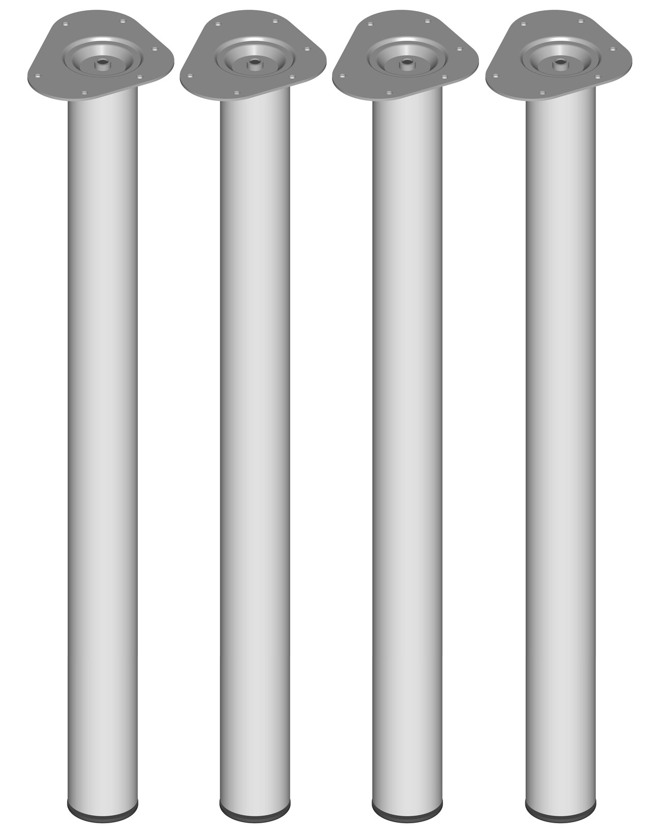 Element System Tischbeine 4er-Set TOSKANA Tischbeine Tischgestell Ø60 800mm weiß-silber | 04006676125265