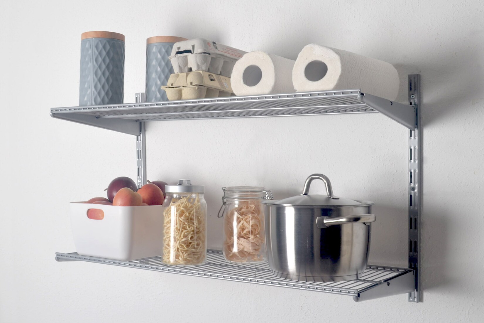 Element System Regal-Set Storage Wandregal Wandboard Bücherregal weiß-silber B82,8xH49,6xT33,2 cm | 04006676125227