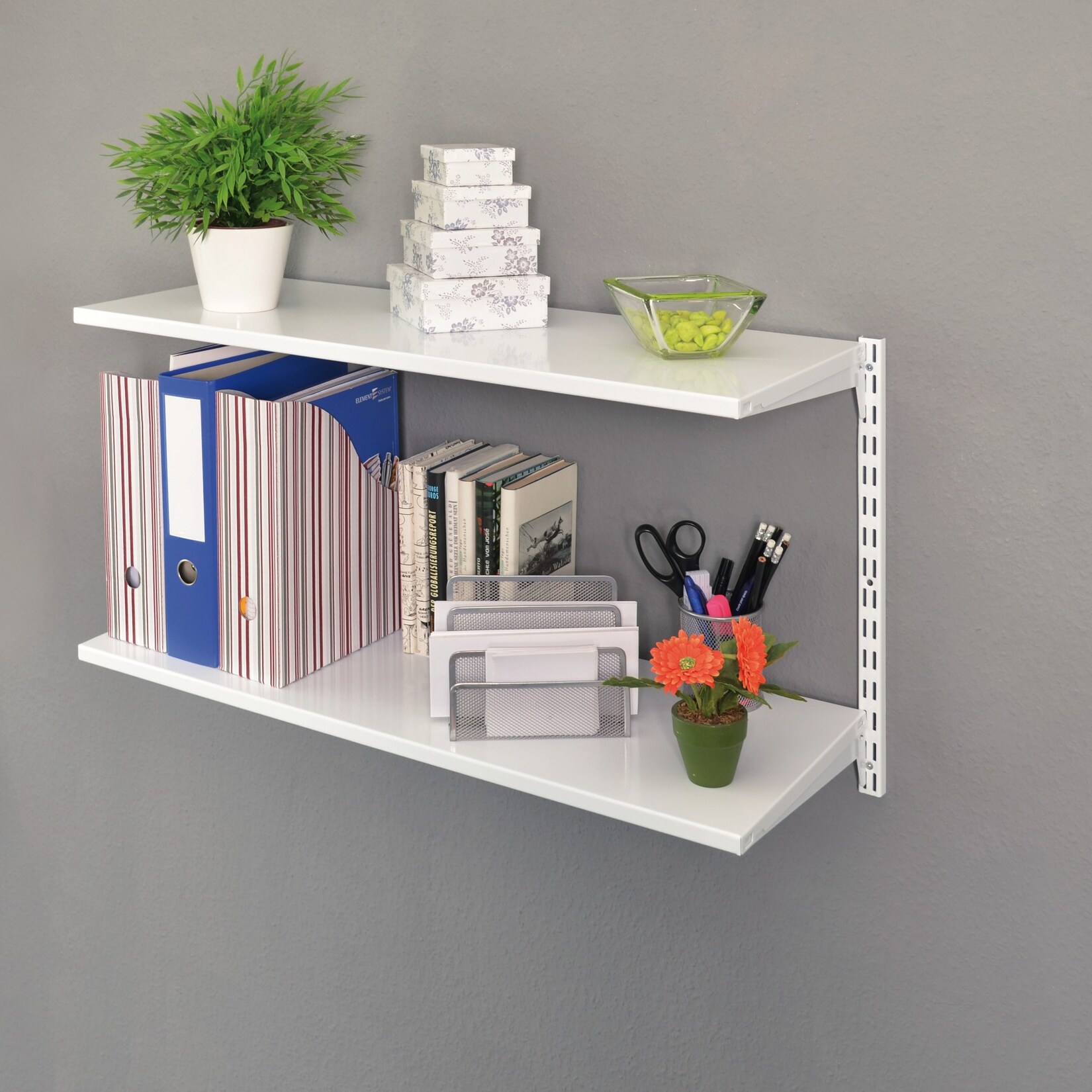 Element System Regal-Set Office 3 weiß Wandregal Ablage Wandboard Bücherregal | 04006676124107