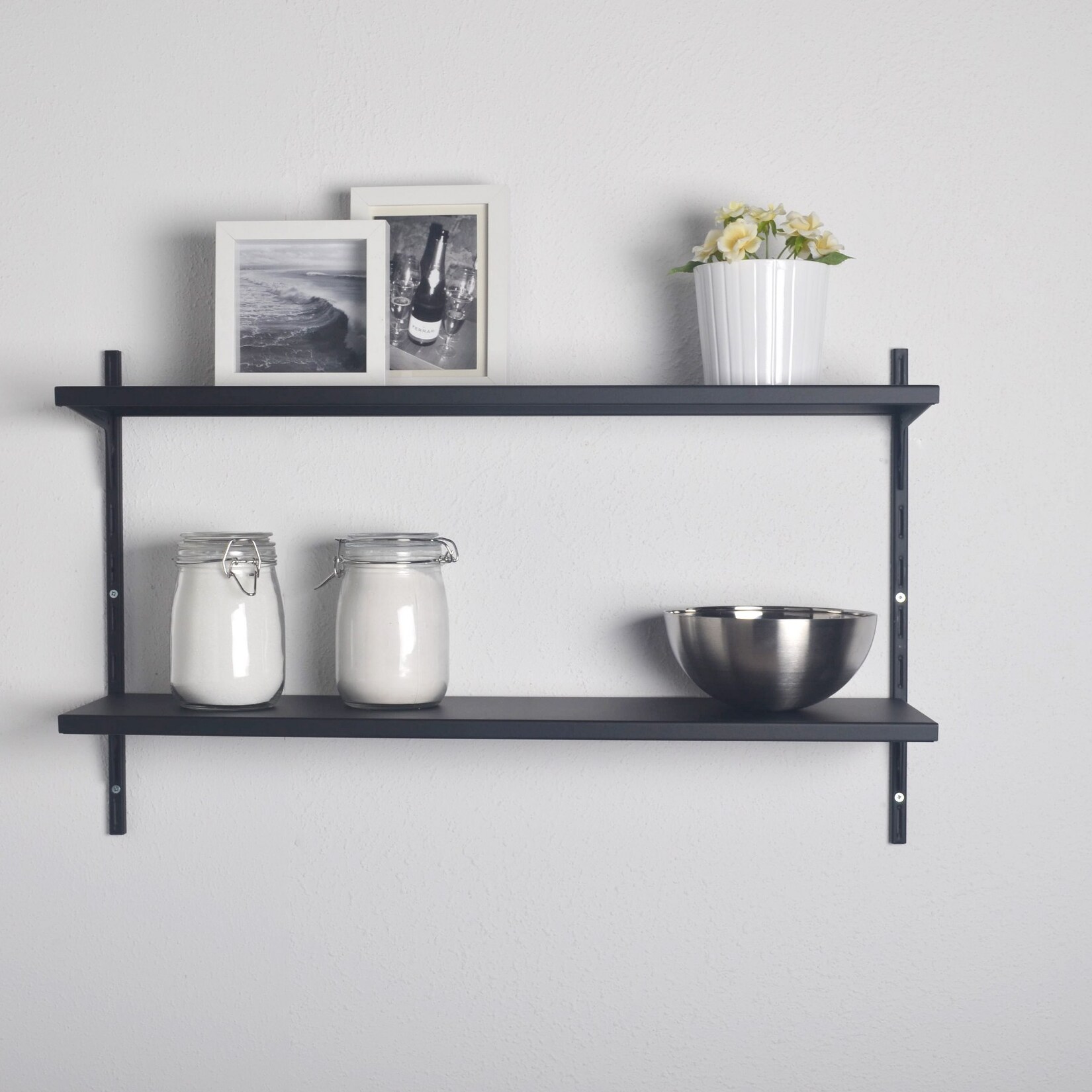 Element System Regal-Set, schwarz matt Wandregal Wandboard Ablage | 04006676542956