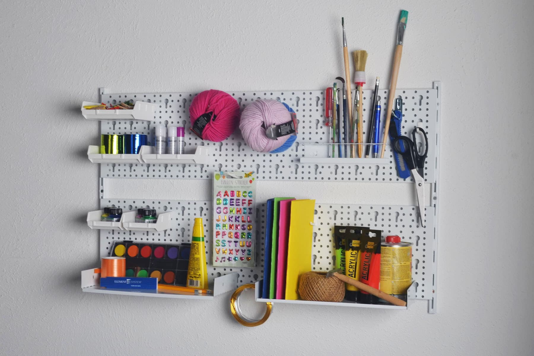 Element System Aufh&auml;nge-Set Werkzeugwand Regal-System Lochwand Werkstattordnung - Bild 1