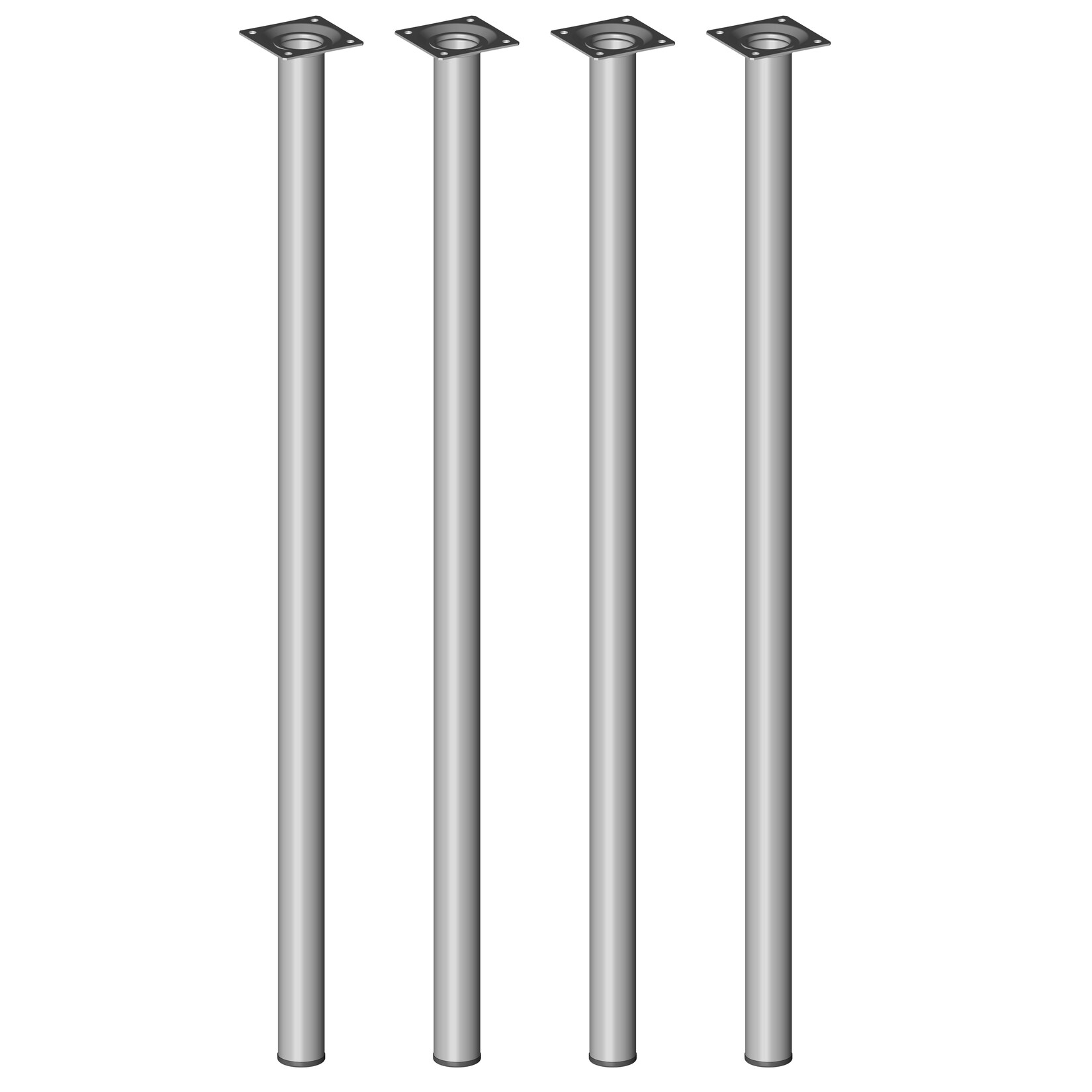 Element System Möbelfüße 4er-Set BURGUND Tischbeine Tischgestell Ø30 edelstahloptik/silber | 04006676123636