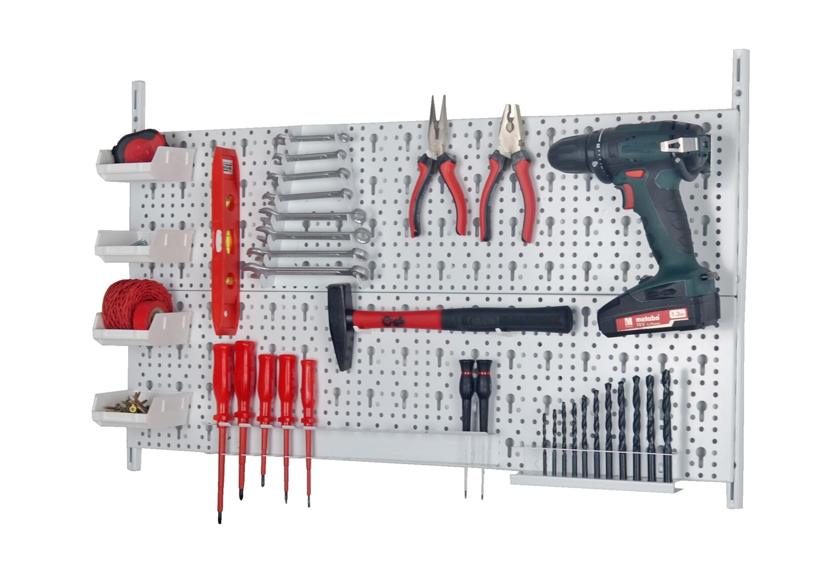 Element System Werkzeug-Aufhängeset 19tlg. weiß Lochwand Werkstattordnung Regal-System | 04006676033867