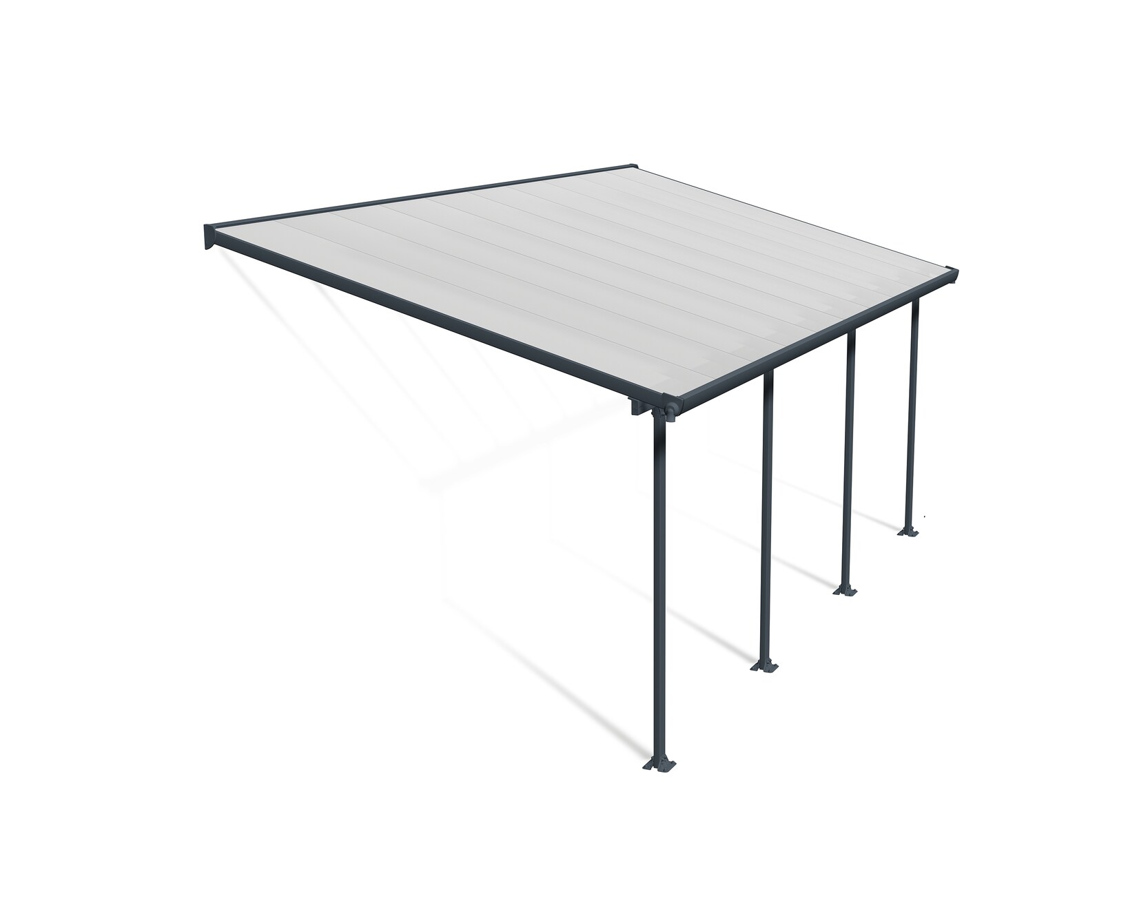 Palram Canopia Feria Terrassenüberdachung anthrazit doppelverglast 610x295x260-305 in cm (LxBxH)