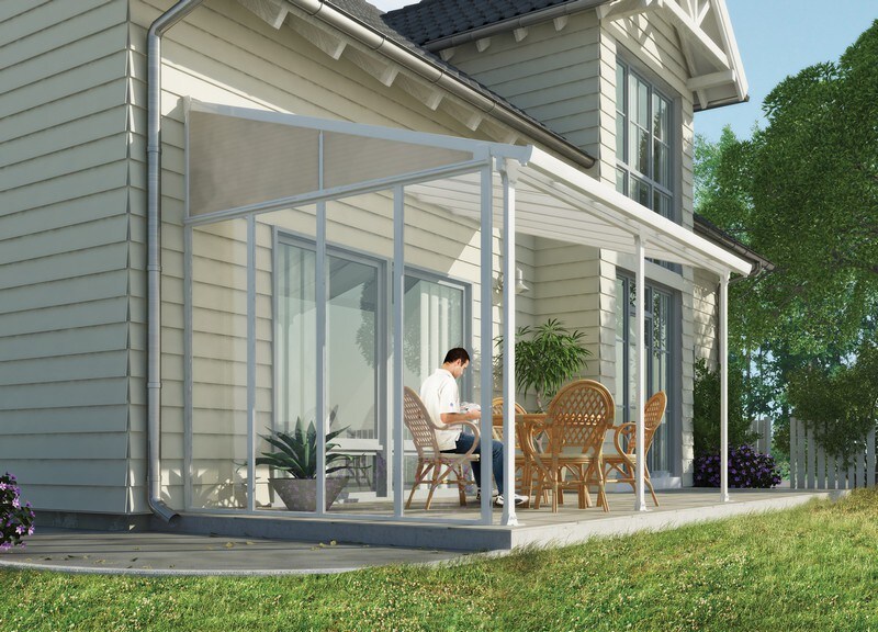 Palram - Canopia Seitenwand für 3m Tiefe Terrassenüberdachung, weiß