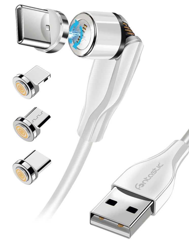 Fontastic 3 in 1 Magnet Datenkabel mit 3 Adaptern weiss - Bild 1