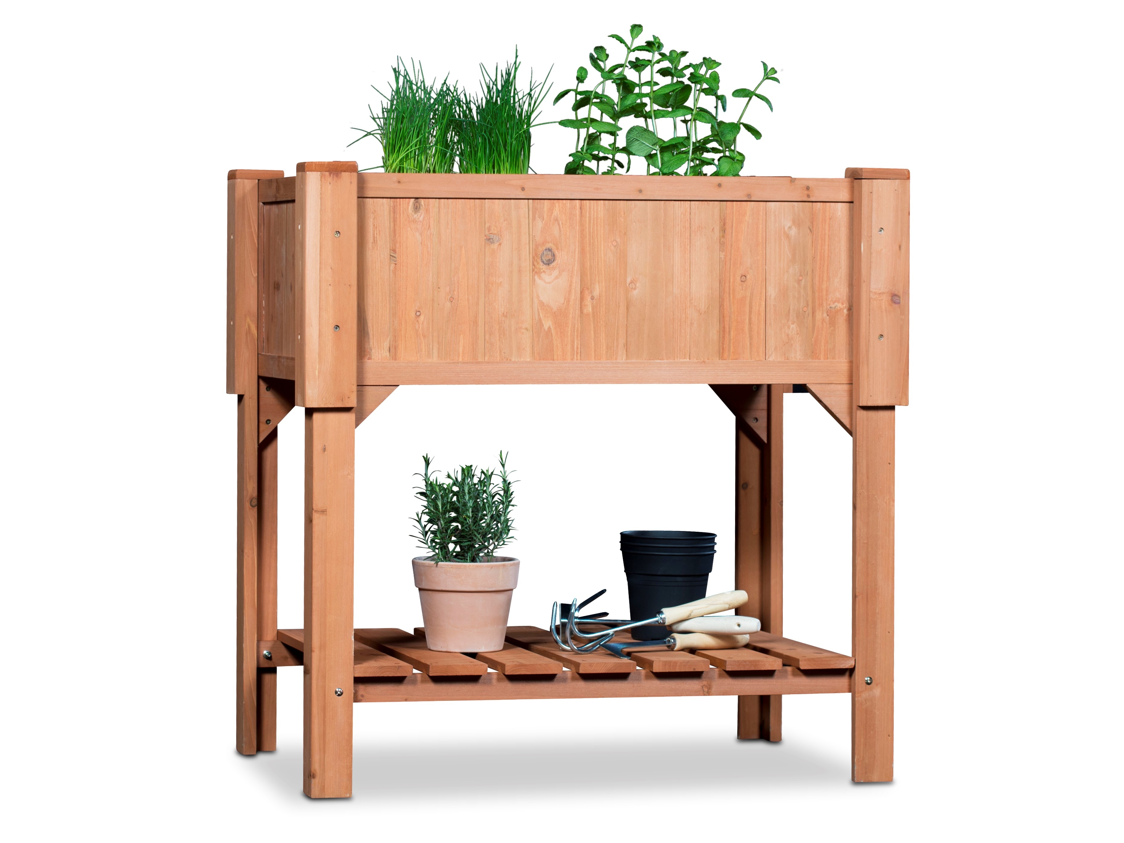 Coemo Hochbeet Kr&auml;uterbeet mit Pflanzfolie 120 x 60 x 90 cm - Bild 1