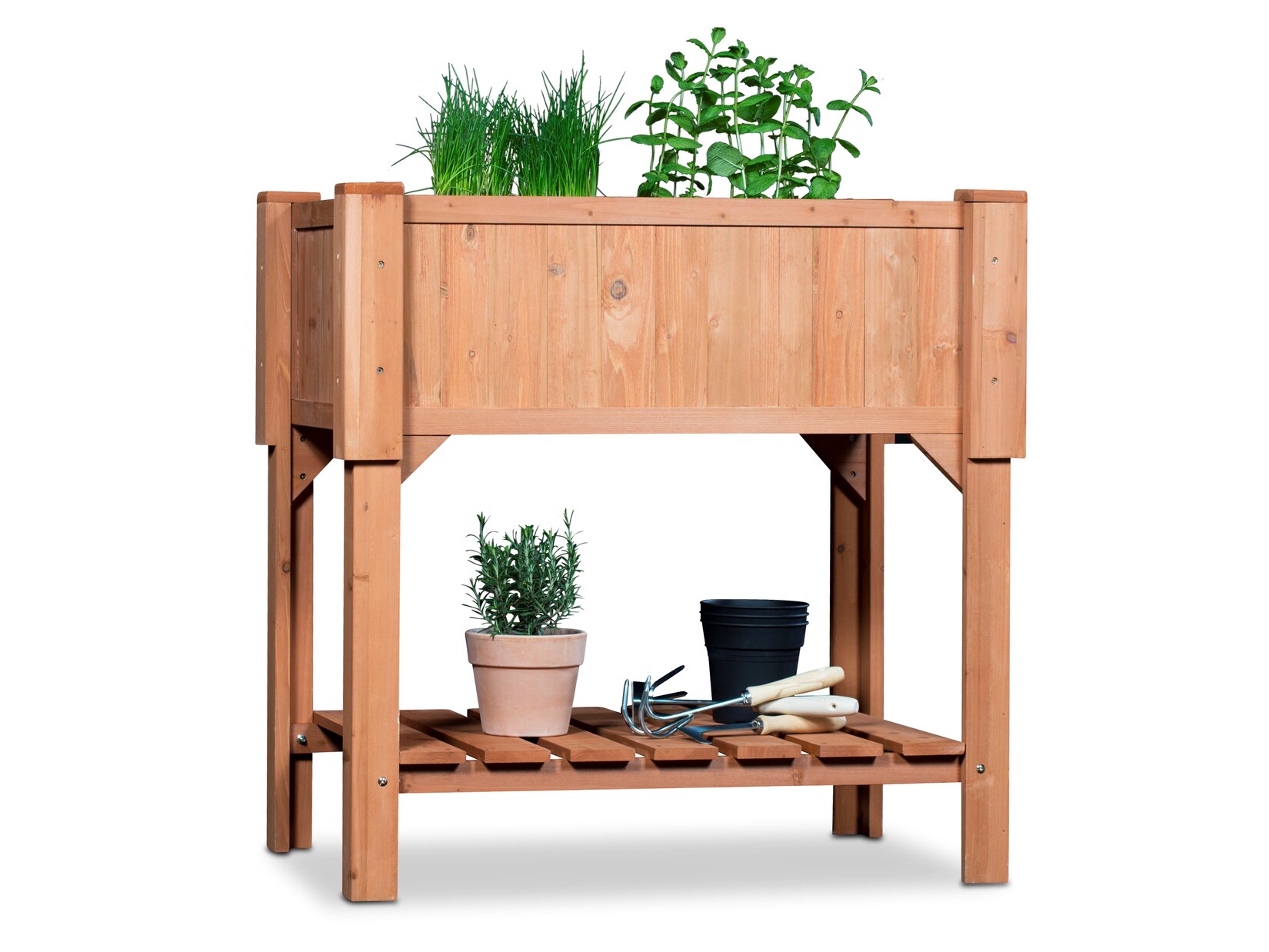 Coemo Hochbeet Kräuterbeet mit Pflanzfolie 120 x 60 x 90 cm