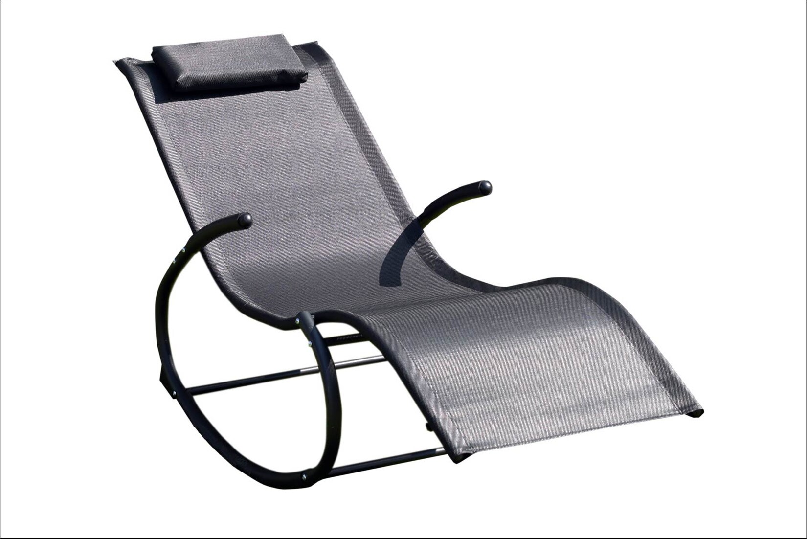 CHILLROI® Schaukelgartenstuhl schwarz Gartenliege Liegestuhl Sonnenliege | 04251094805705