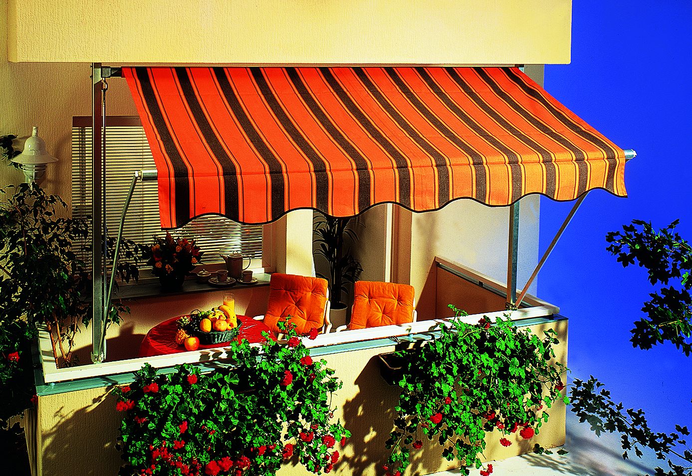 Spettmann Fallarmmarkisen Gestell silber, 250x160 cm Dessin 5961 orange/braun - Bild 1