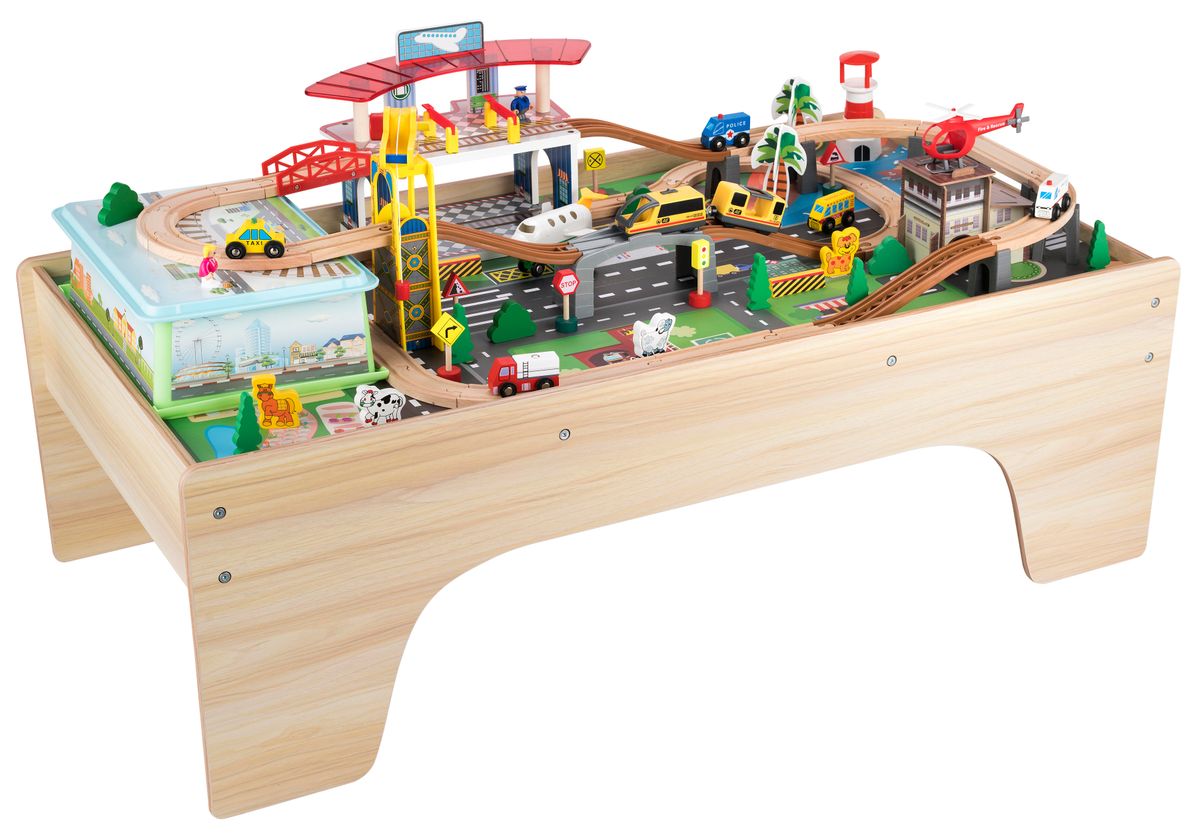 Coemo Spieltisch Felix Holz 100tlg. Holzeisenbahn - Bild 1