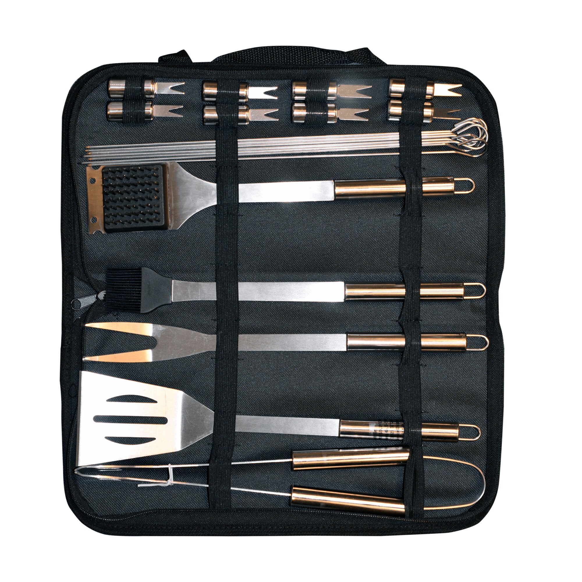 Jo Fire Grillbesteck mit Tragetasche Edelstahl Grillzubeh&ouml;r Grillzange - Bild 1