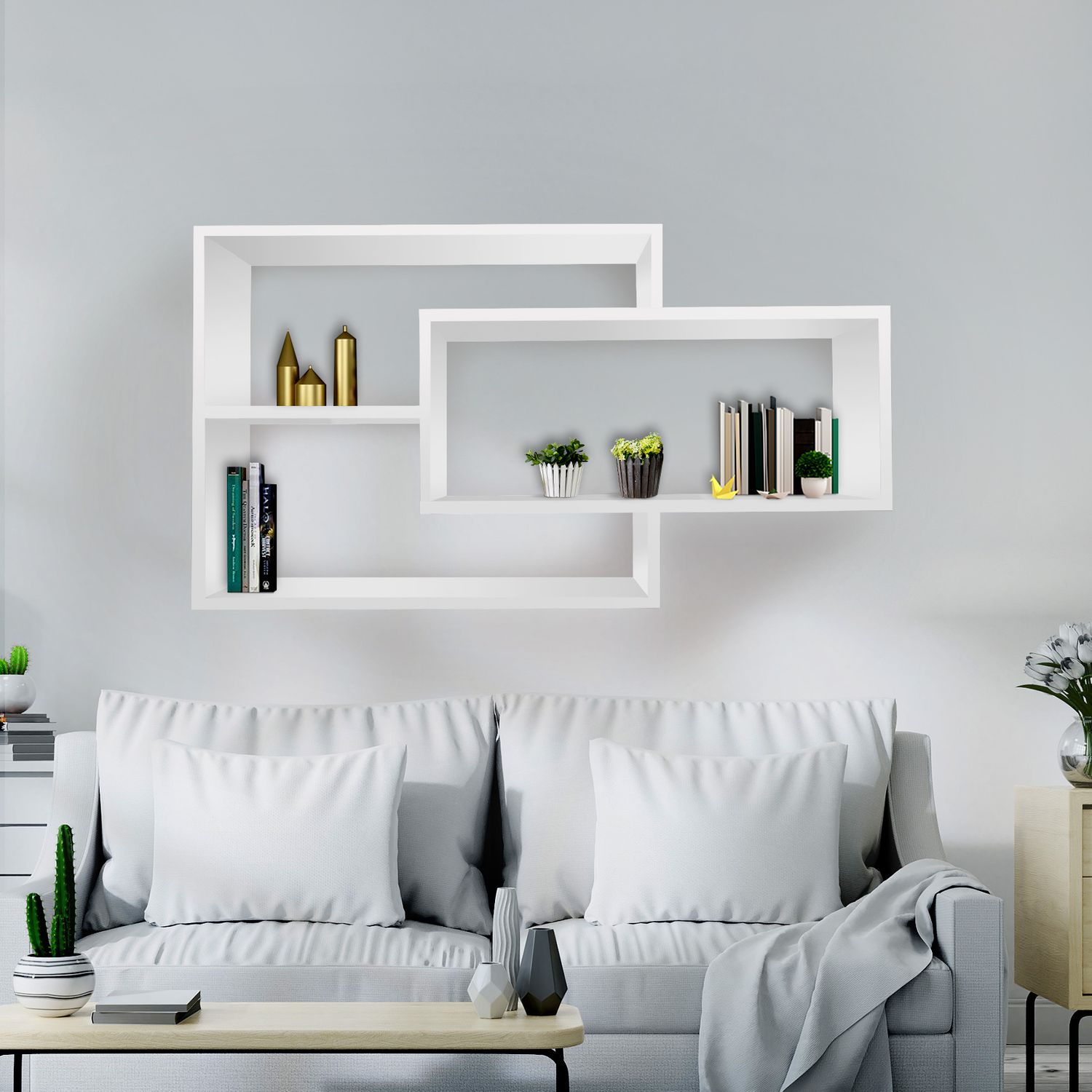 TRAUMM&Ouml;BEL Wandregal KARO H&auml;ngeregal Wei&szlig; - Bild 1