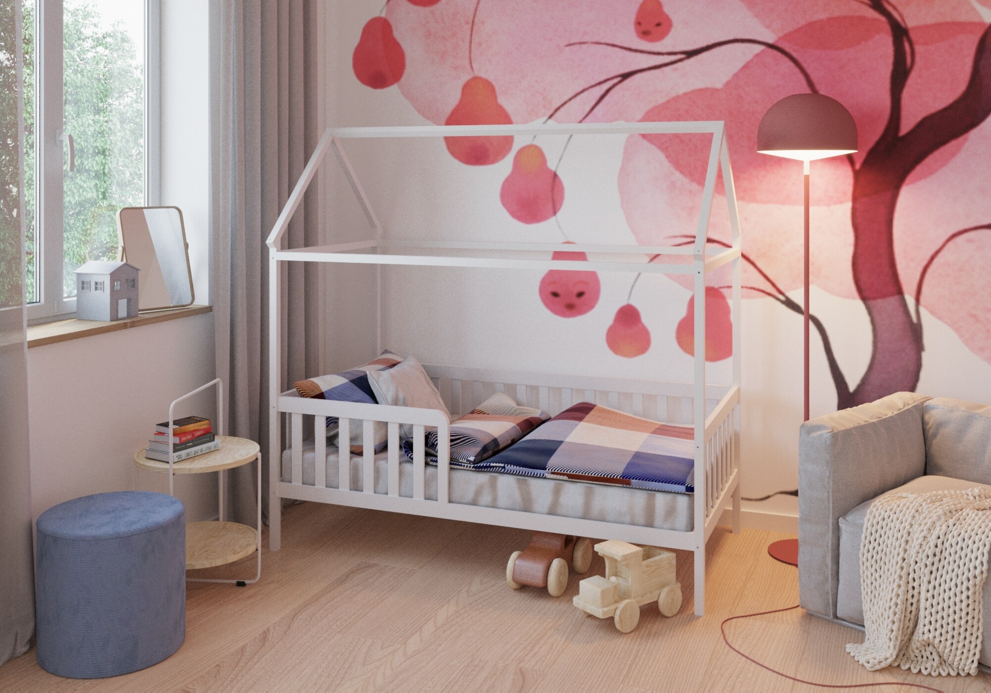 Coemo Hausbett HOME mit Lattenrost, Rausfallschutz 90x200 cm - Bild 1