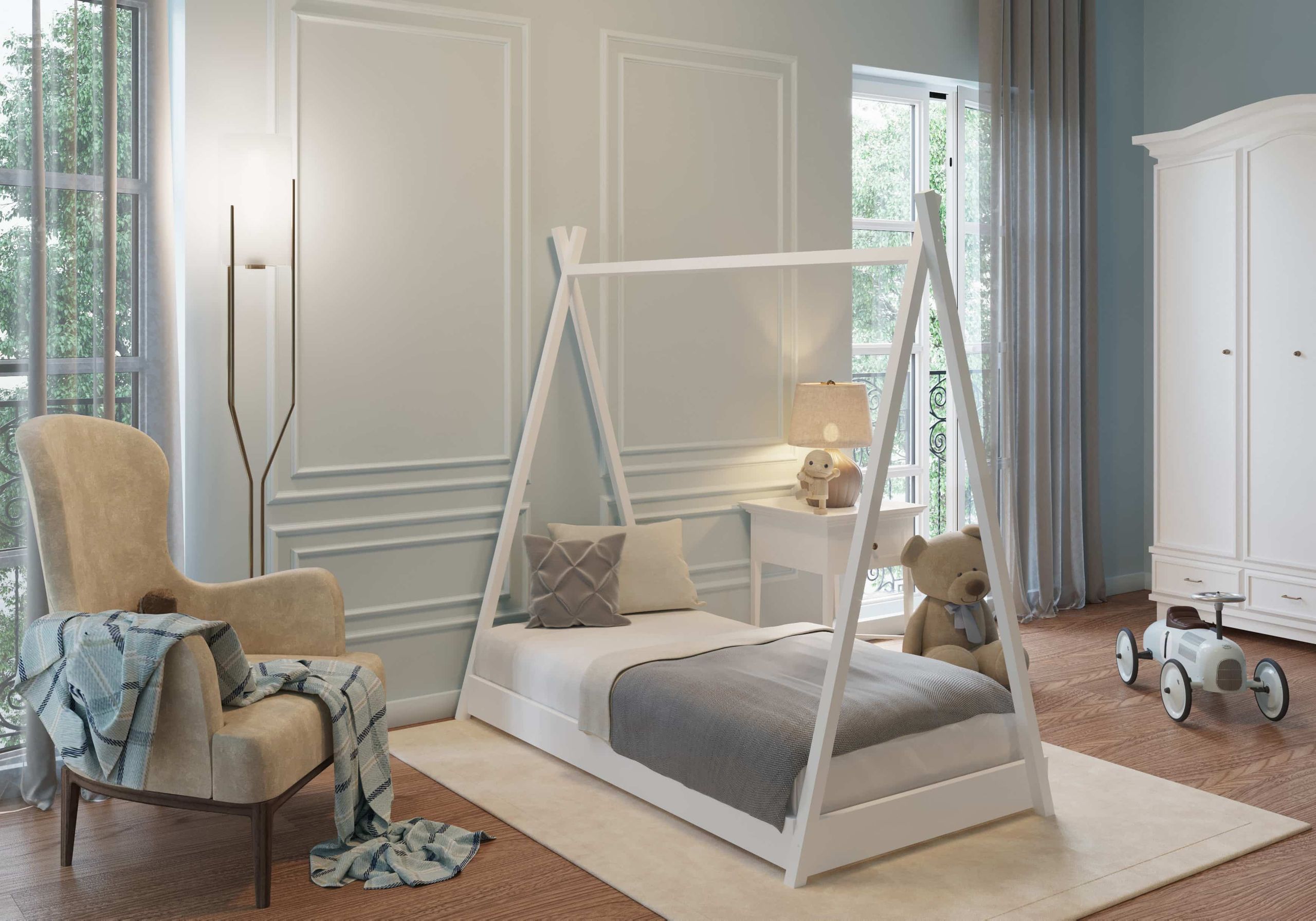 Coemo Hausbett CAMP 80x160 cm Zeltbett mit Lattenrost - Bild 1