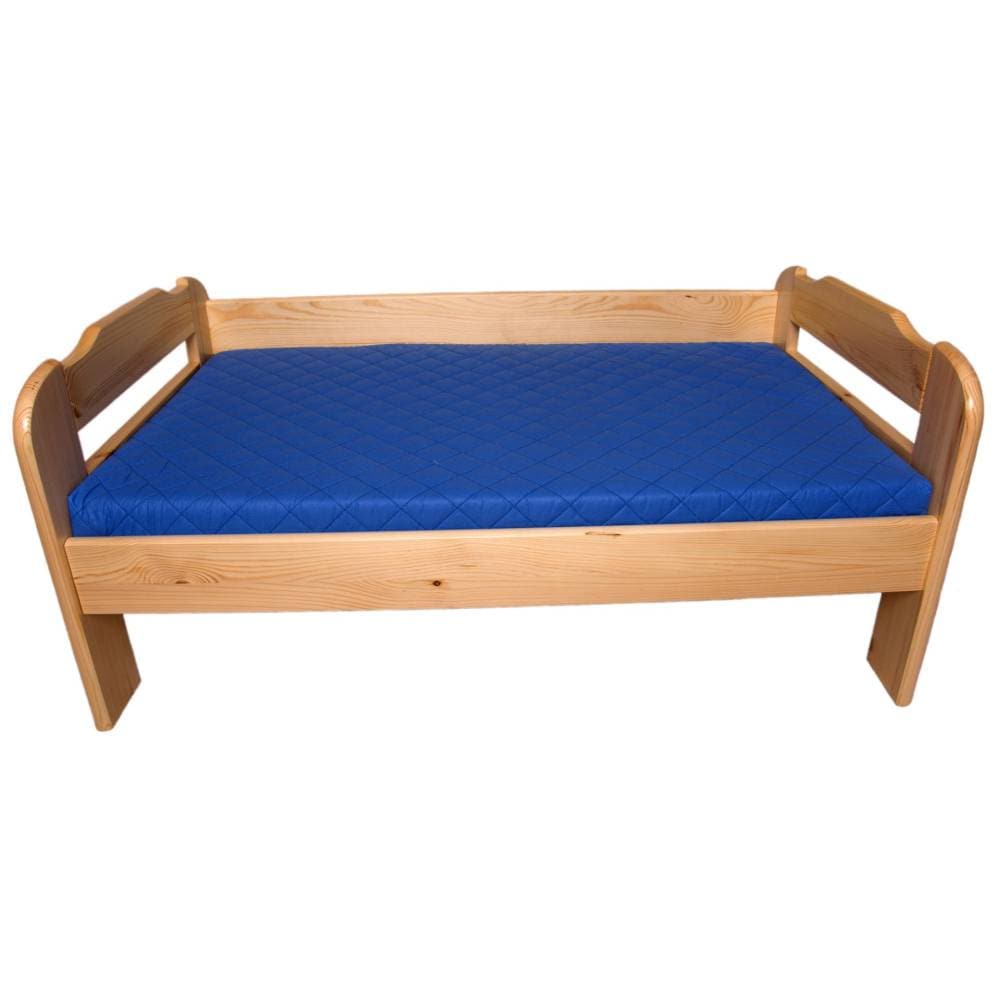 acerto&reg; Massives Kiefernholz Kinderbett 70x140cm Matratze blau - Bild 1
