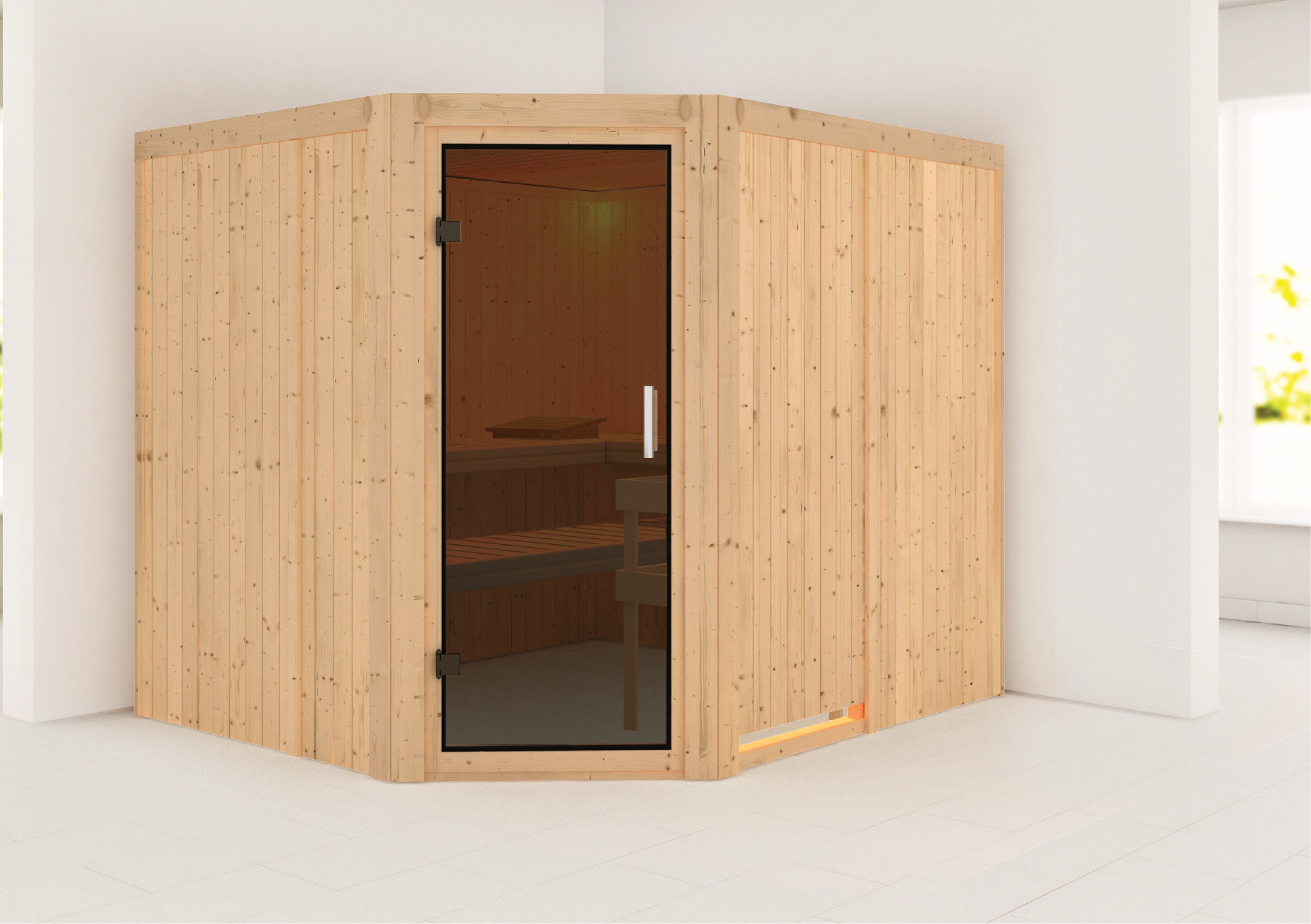 Karibu Sauna "Krimmler" SET naturbelassen ohne Ofen - Bild 1