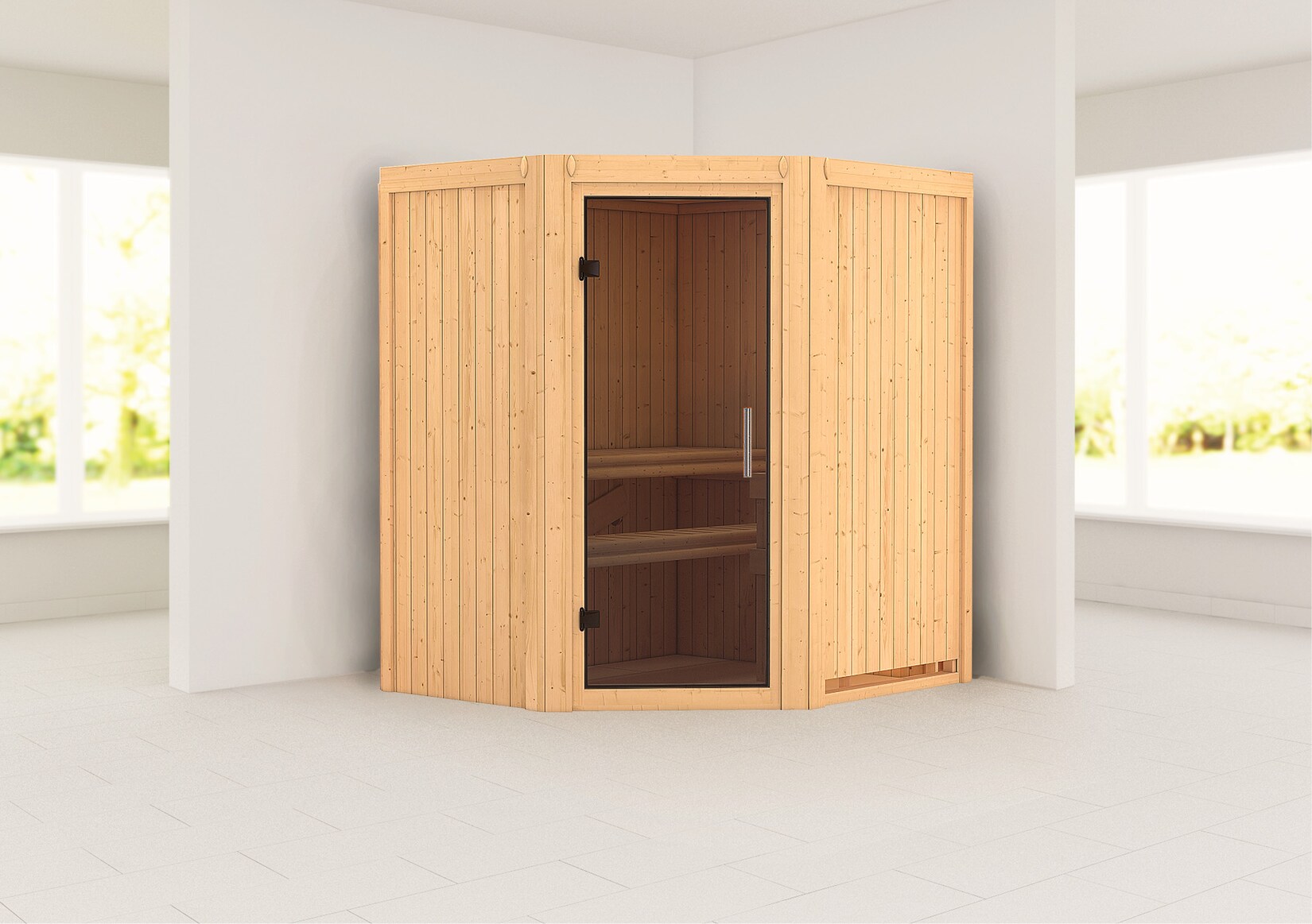 Karibu Sauna "Ruacana" SET naturbelassen ohne Ofen