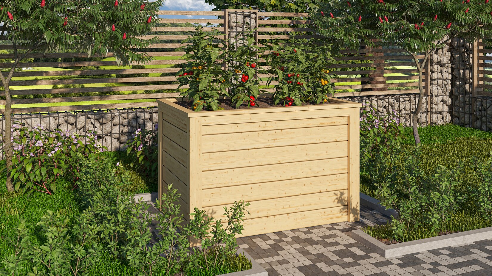Karibu Hochbeet naturbelassen 650x980x640 mm Hochbeet Pflanzkasten Frühbeet Gartenbeet