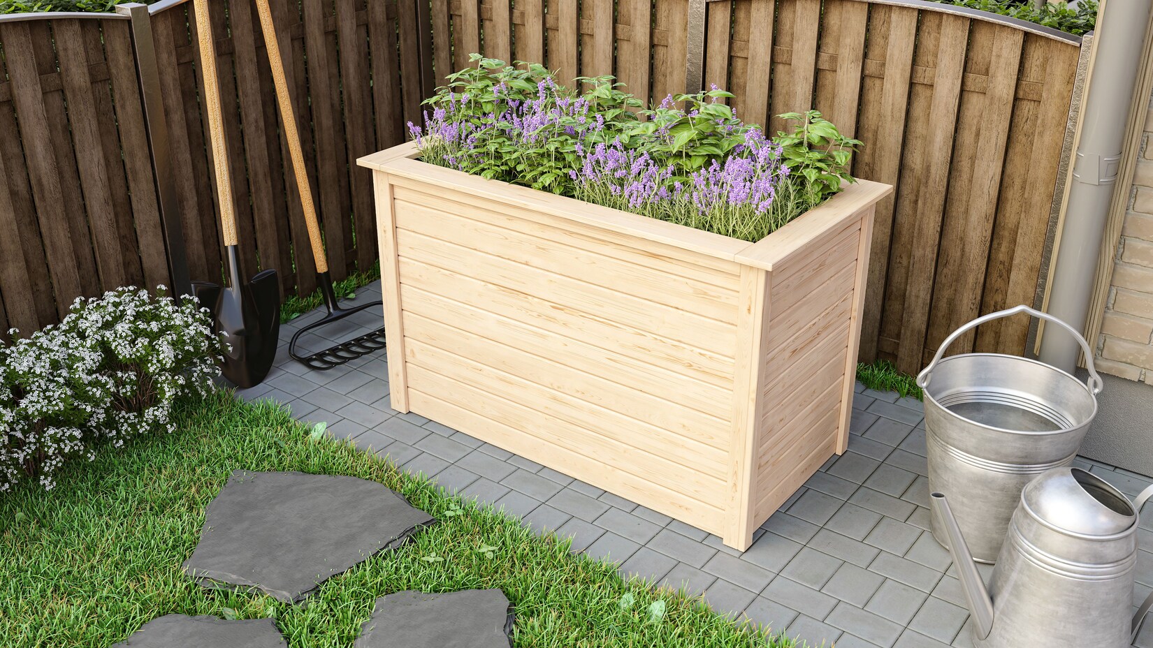 Karibu Hochbeet naturbelassen 690x1330x820 mm Hochbeet Pflanzkasten Frühbeet Gartenbeet | 04010090599908