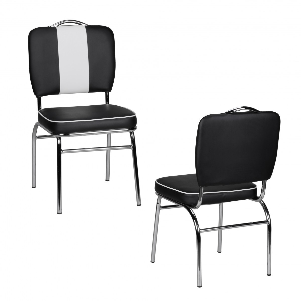 CHILLROI Esszimmerstuhl American Diner 50er Jahre Retro Schwarz Wei&szlig; - Bild 1